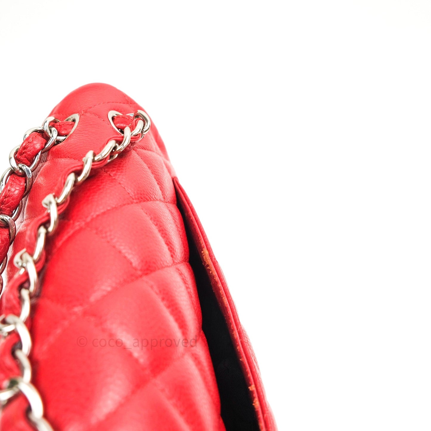 Chanel Jumbo Double Flap Red Caviar Silver Hardware⁣⁣