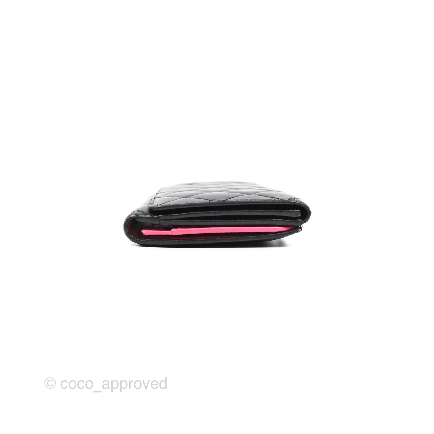 Chanel Quilted Cambon Ligne Flap Wallet Black Lambskin Patent