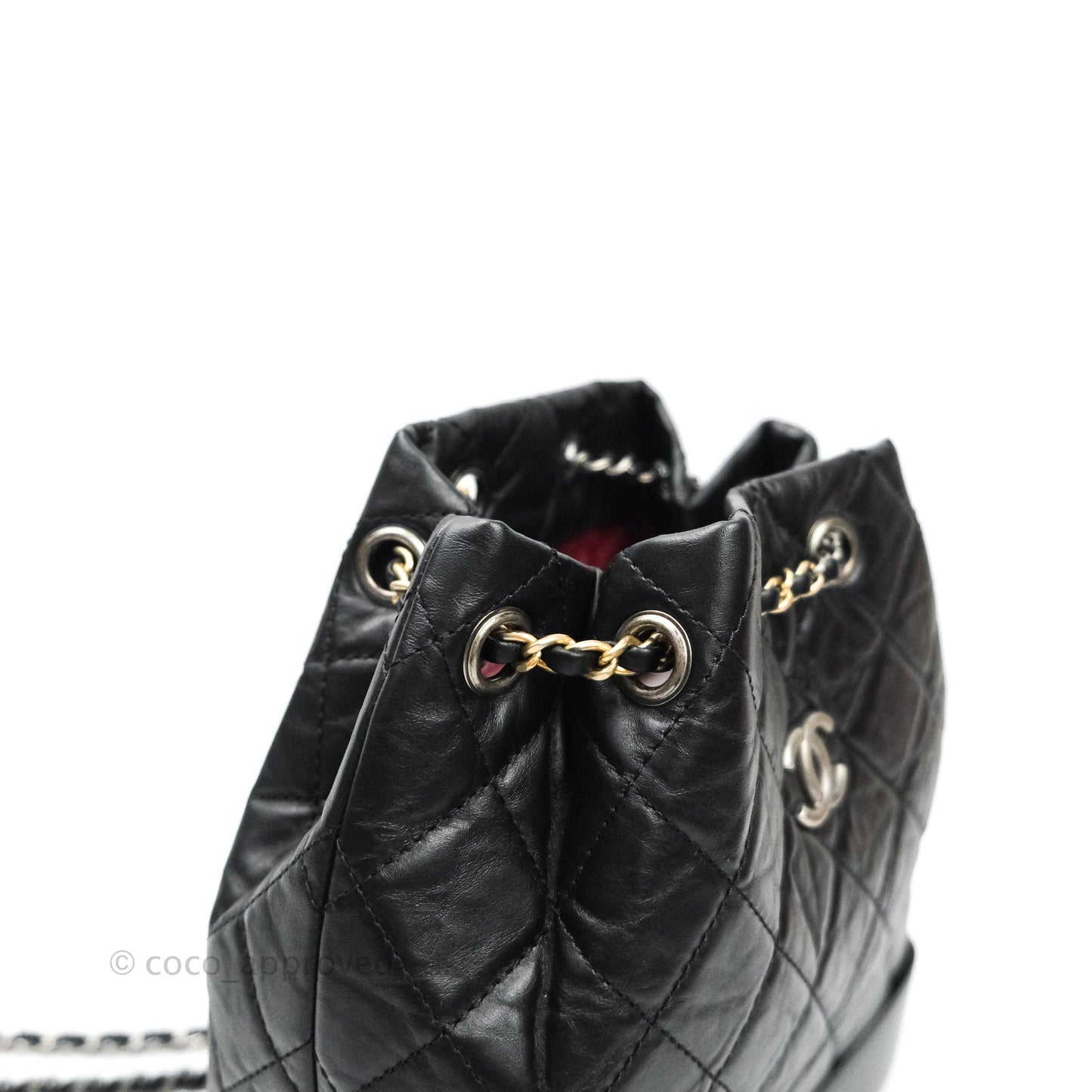 Chanel Gabrielle Backpack Black Aged Calfskin Small Black
