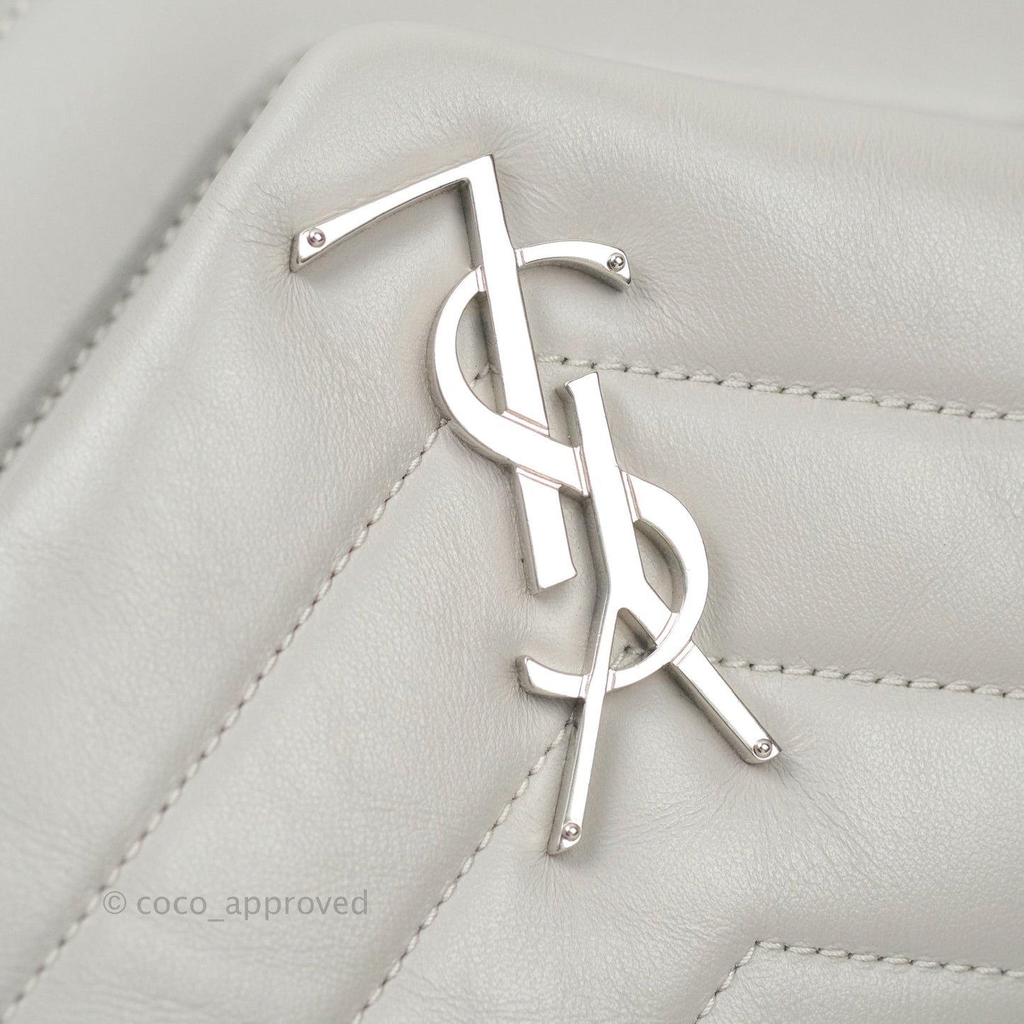 Saint Laurent Loulou Small Bag Light Grey Silver Hardware