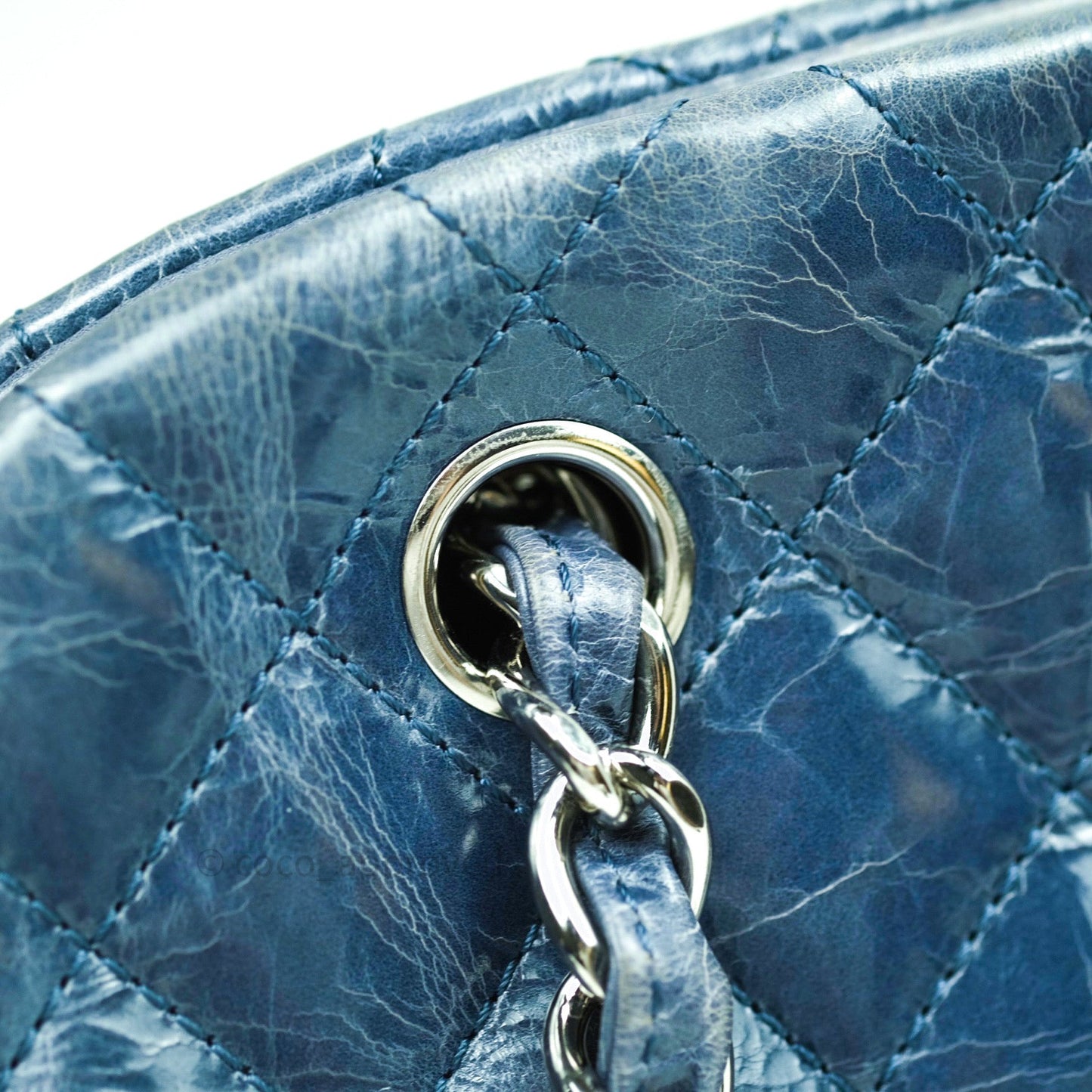 Chanel Mademoiselle Bowling Medium Crumpled Calfskin Leather Silver Hardware