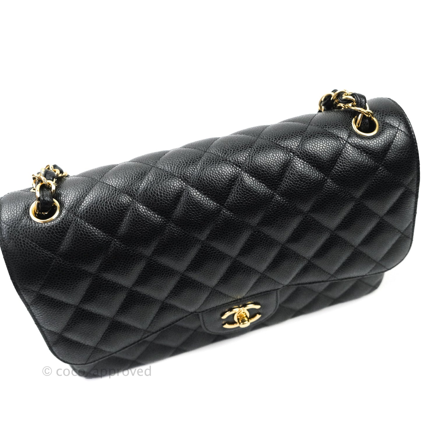 Chanel Jumbo Double Flap Black Caviar Gold Hardware⁣⁣