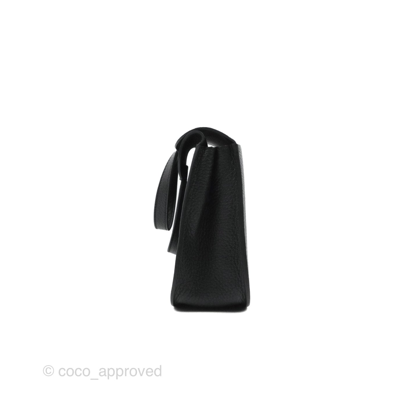 Hermès Halzan 25 Black Clemence Palladium Hardware