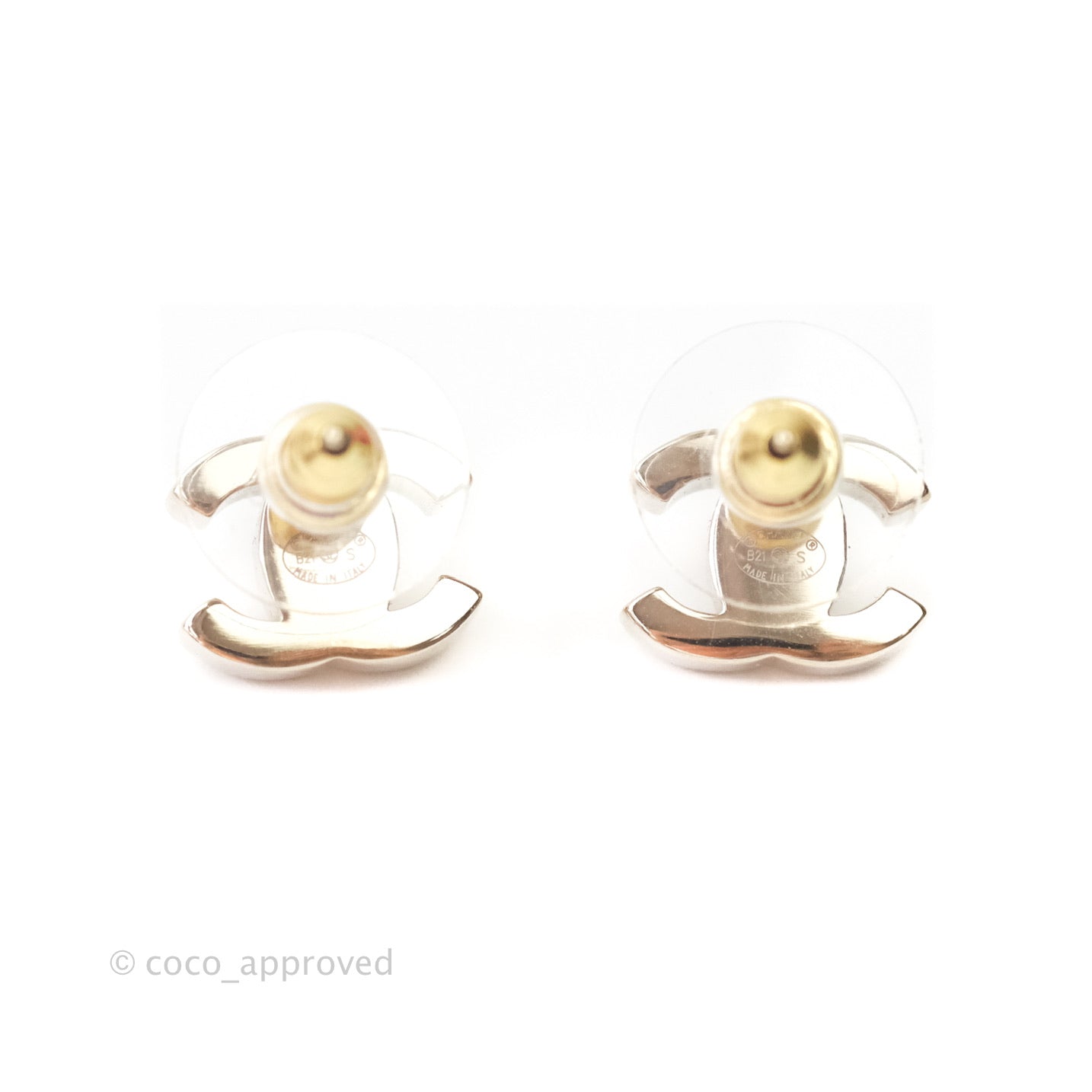 Chanel CC Turn Lock Earrings Gold Tone 21S