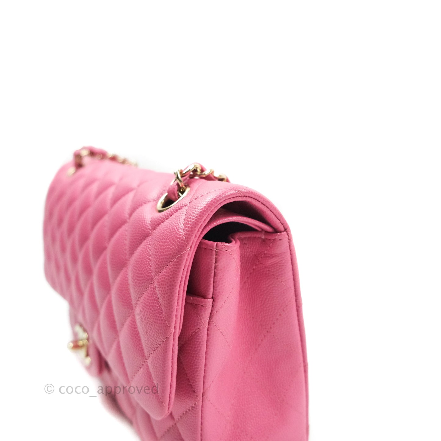 Chanel Classic M/L Medium Double Flap Bag Pink Caviar Gold Hardware 19C
