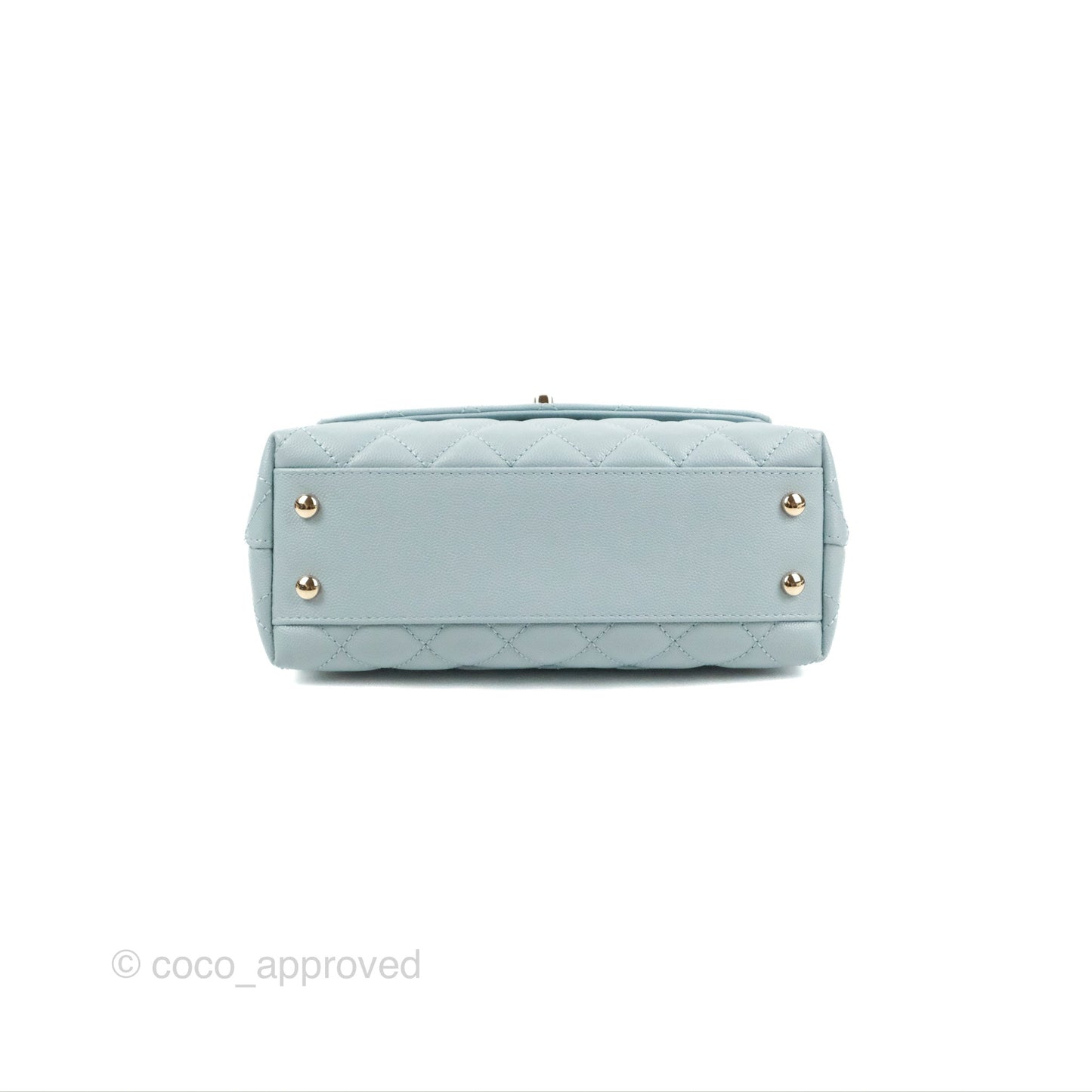 Chanel Small Coco Handle Blue Caviar Gold Hardware