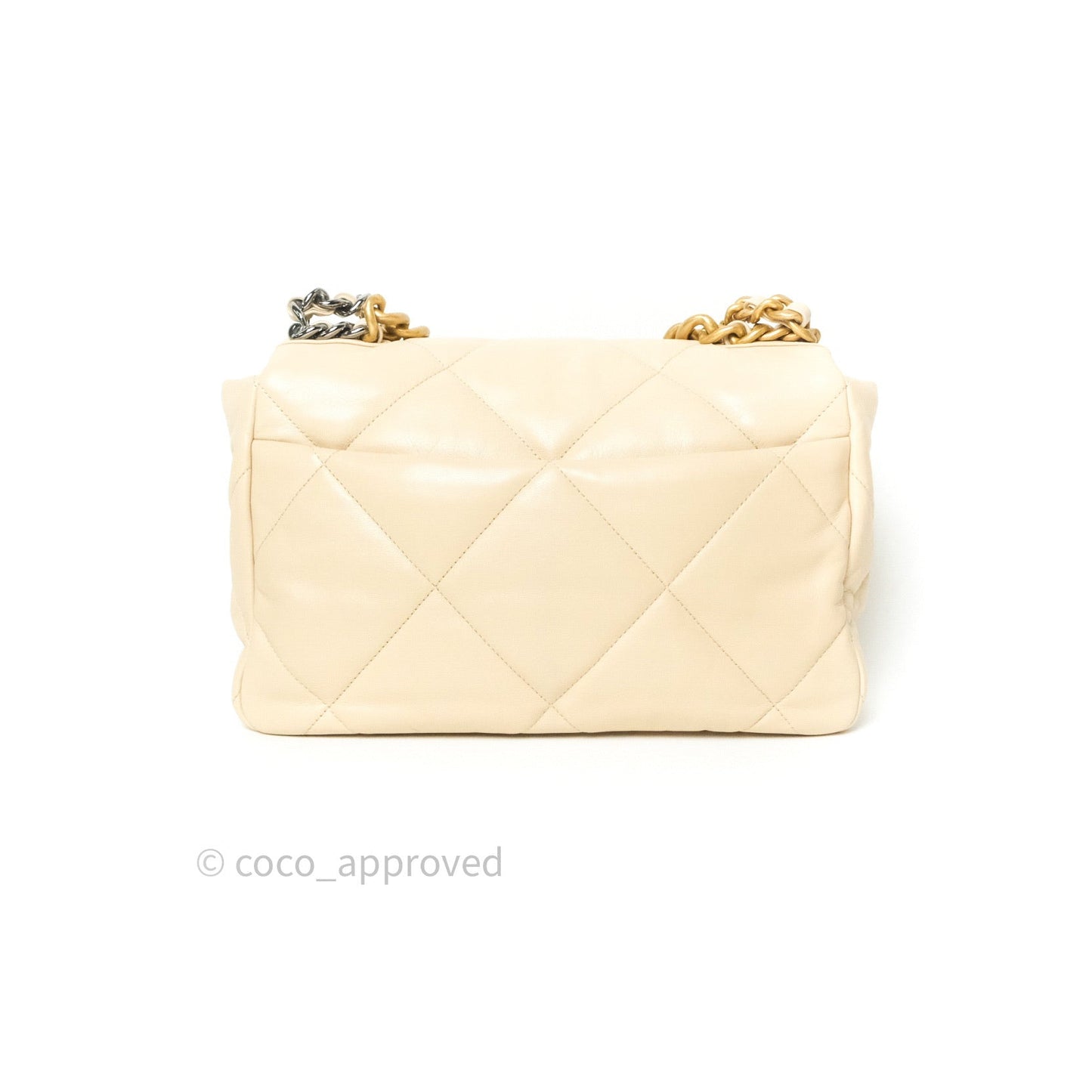 Chanel 19 Medium Beige Goatskin Mixed Hardware