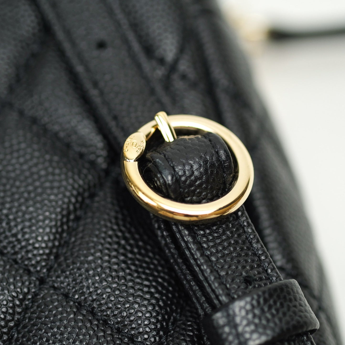 Chanel Quilted Small CC Day Backpack Black Caviar Light Gold Hardware