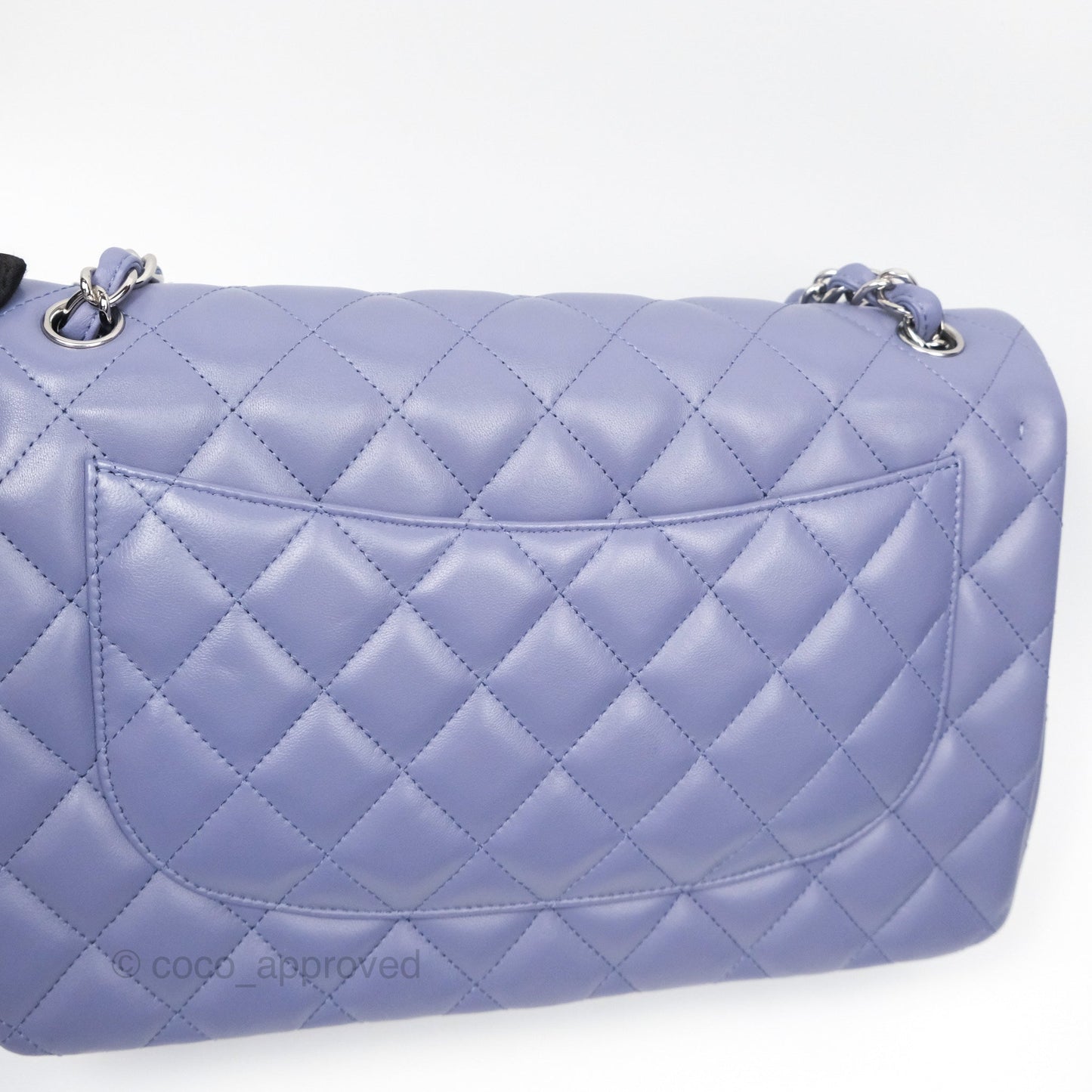 Chanel Jumbo Double Flap Lavender Blue Lambskin Silver Hardware⁣⁣