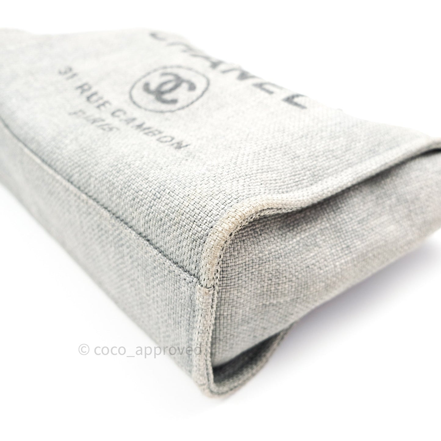 Chanel Canvas Deauville Medium Tote Grey