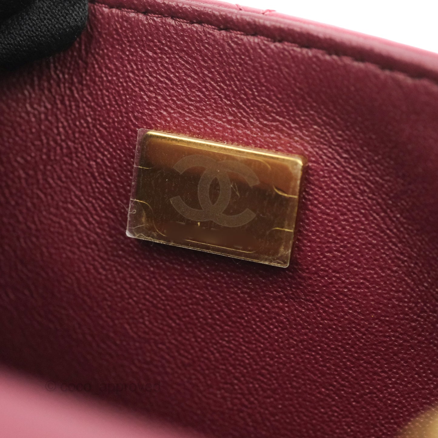 Chanel Quilted Mini Square Dark Red Burgundy Lambskin Gold Hardware 21K