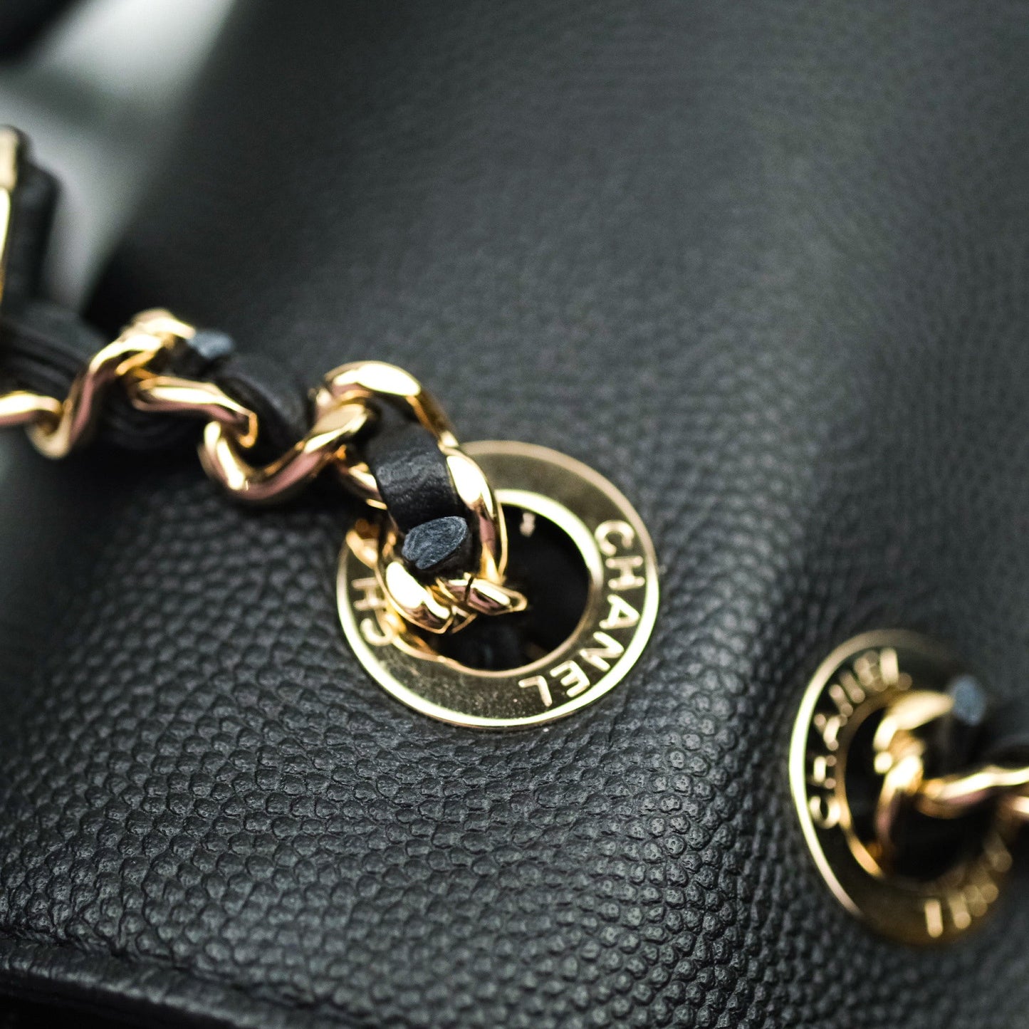 Chanel Quilted Business Affinity Backpack Black Caviar Light Gold Hardware