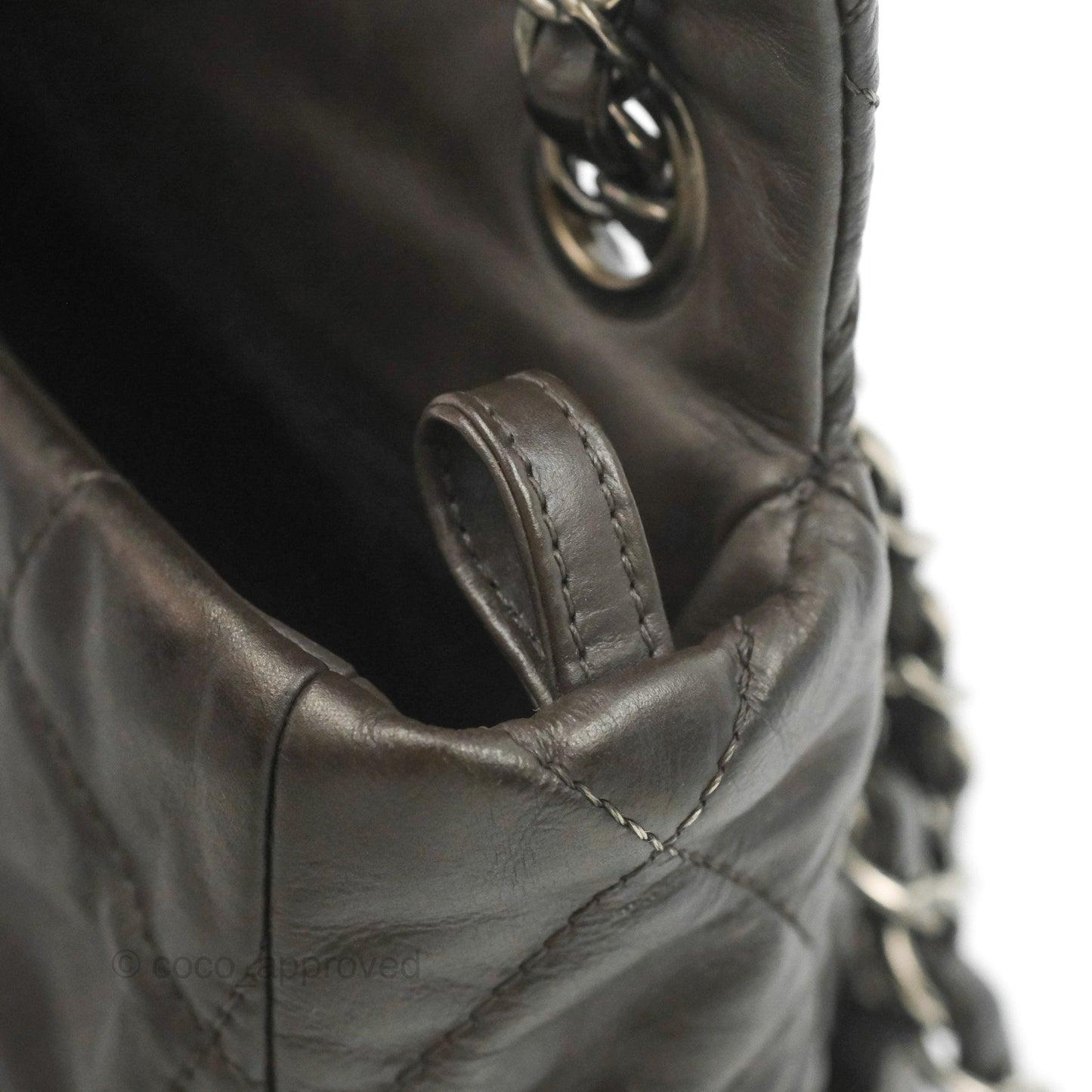 Chanel Chic Quilted Flap Bag Iridescent Dark Brown Calfskin Ruthenium Hardware