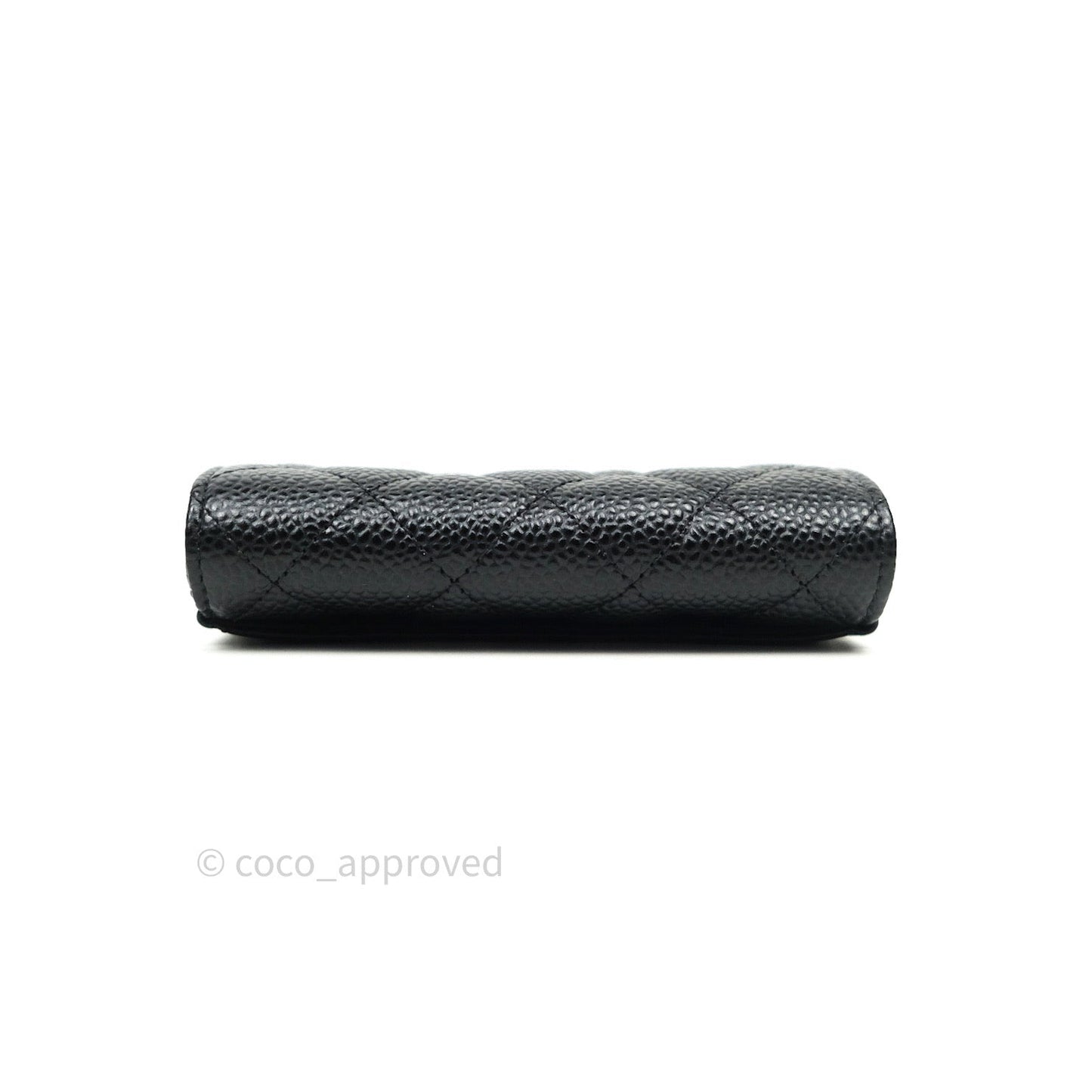 Chanel Caviar Quilted Flap Card Holder Black Gold Hardware