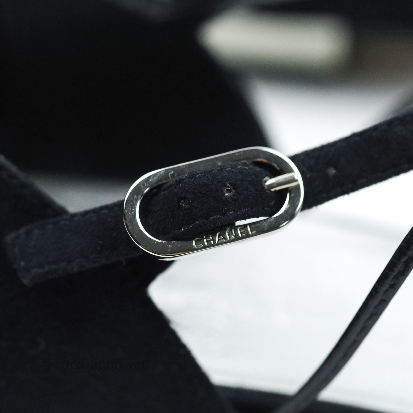 Chanel Sandals Dark Navy Silver 38C