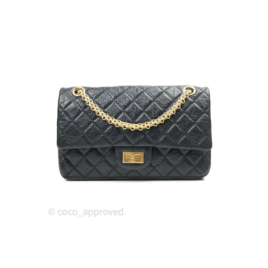 Chanel 2.55 Reissue Aged Calfskin 225 Flap Black Gold Hardware