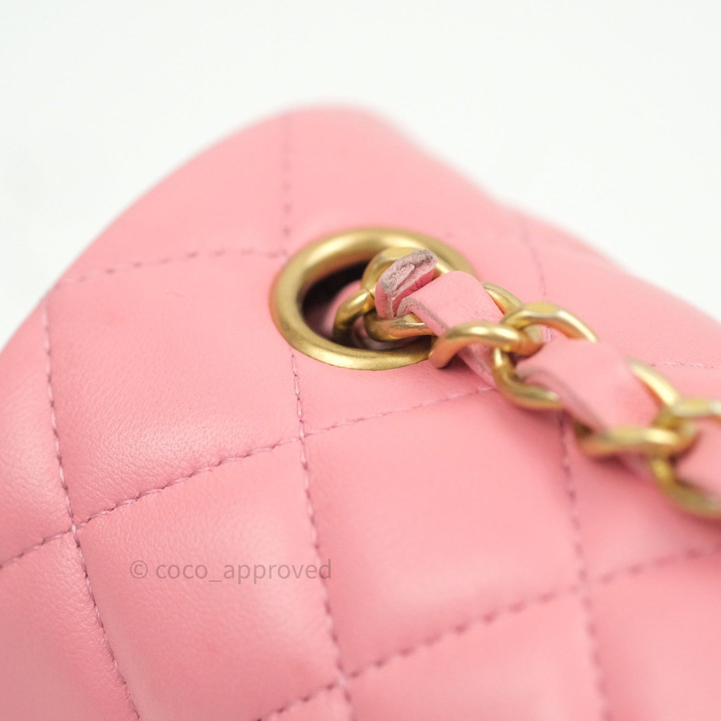 Chanel Quilted Mini Rectangular Pink Lambskin Gold Hardware