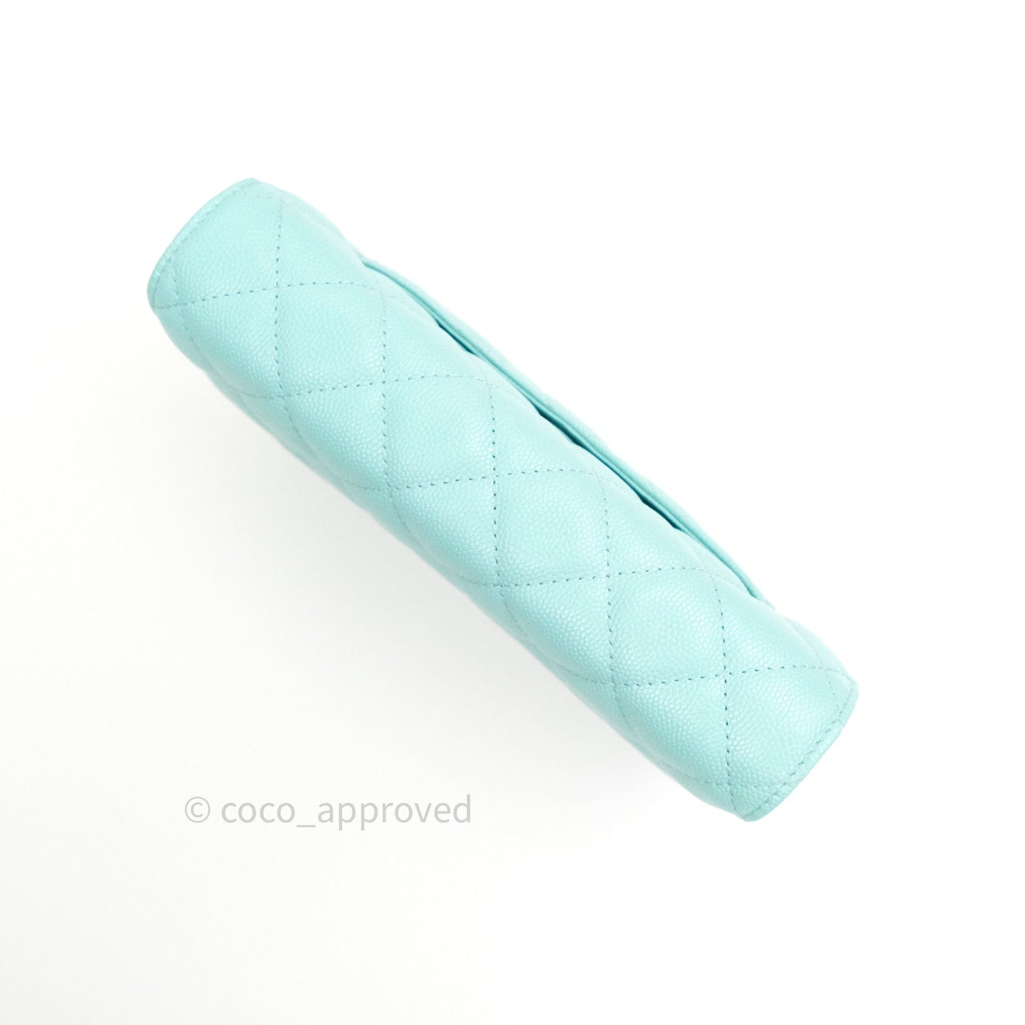 Chanel Quilted Wallet on Chain WOC Tiffany Blue Caviar Light Gold Hardware