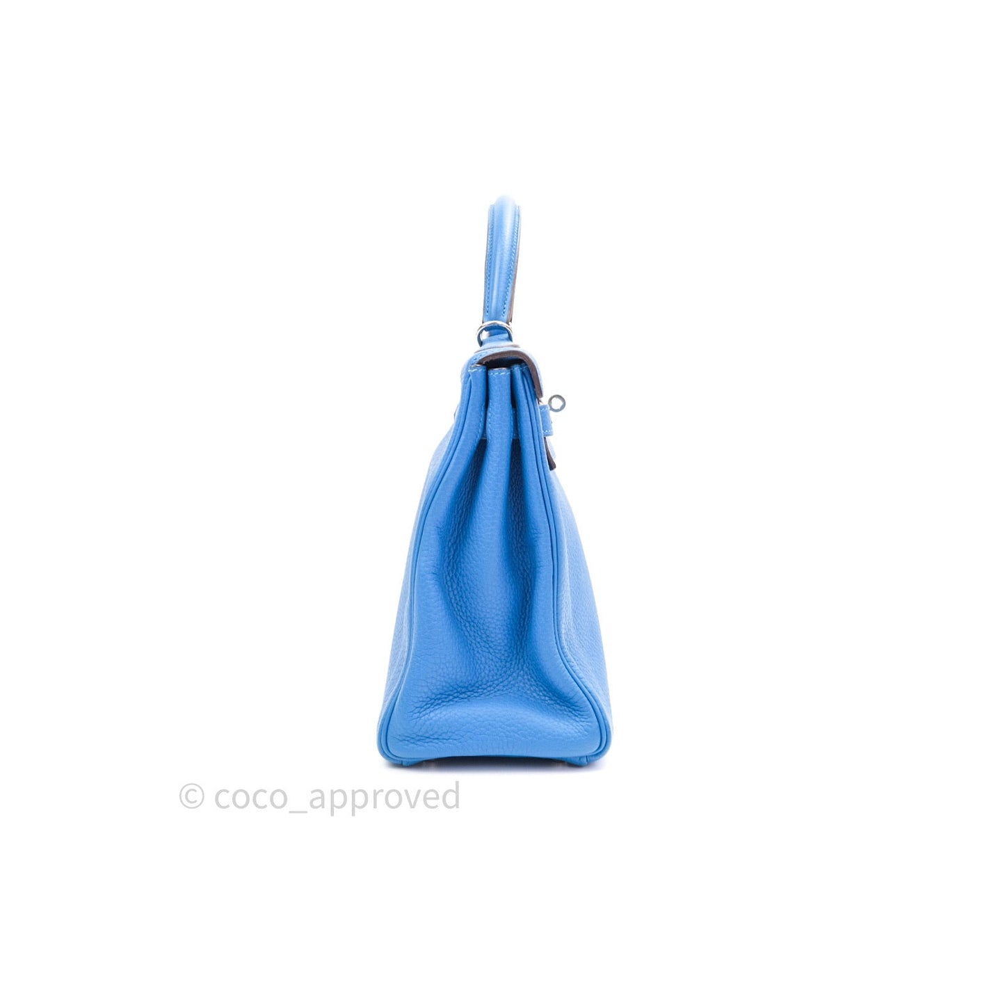 Hermès Kelly Retourne 32 Blue Mykonos Togo Palladium Hardware