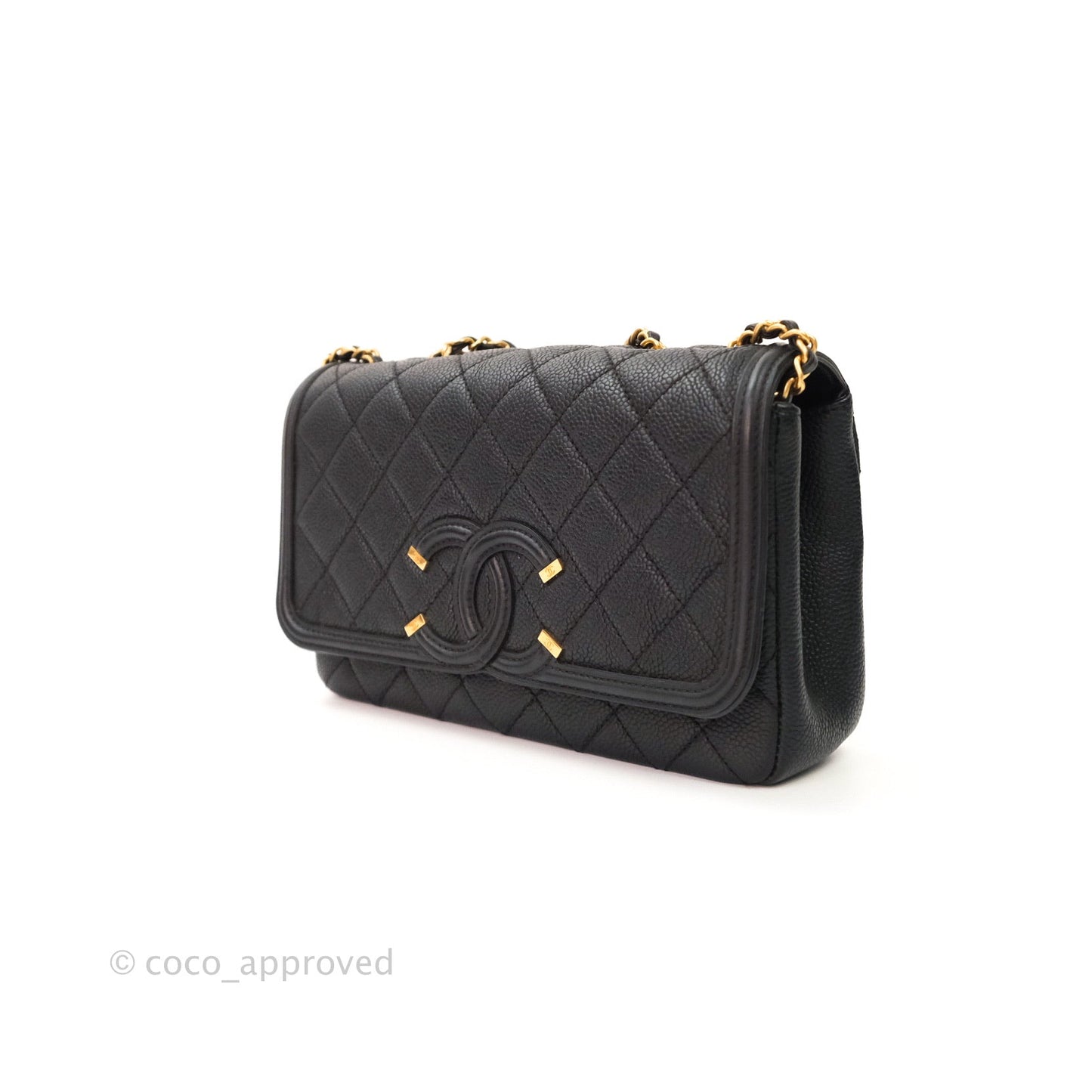 Chanel Quilted Small CC Filigree Flap Black Caviar