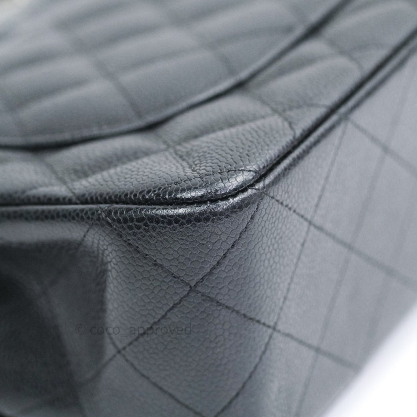 Chanel Caviar Quilted Jumbo Double Flap Black Silver Hardware