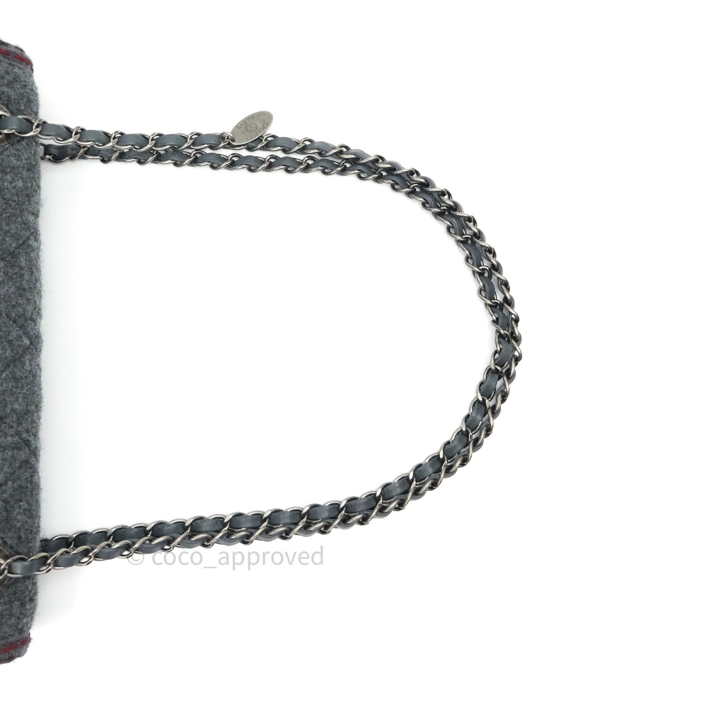 Chanel Jumbo Wool Flap Bag with Braid And Edelweiss in Grey