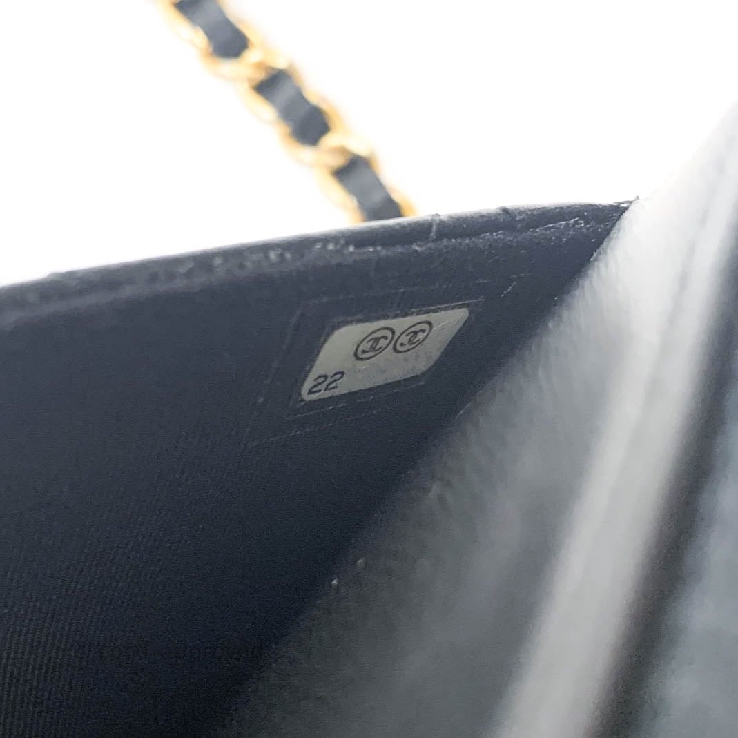 Chanel Aged Calfskin Quilted Reissue Wallet On Chain WOC Black Gold Hardware