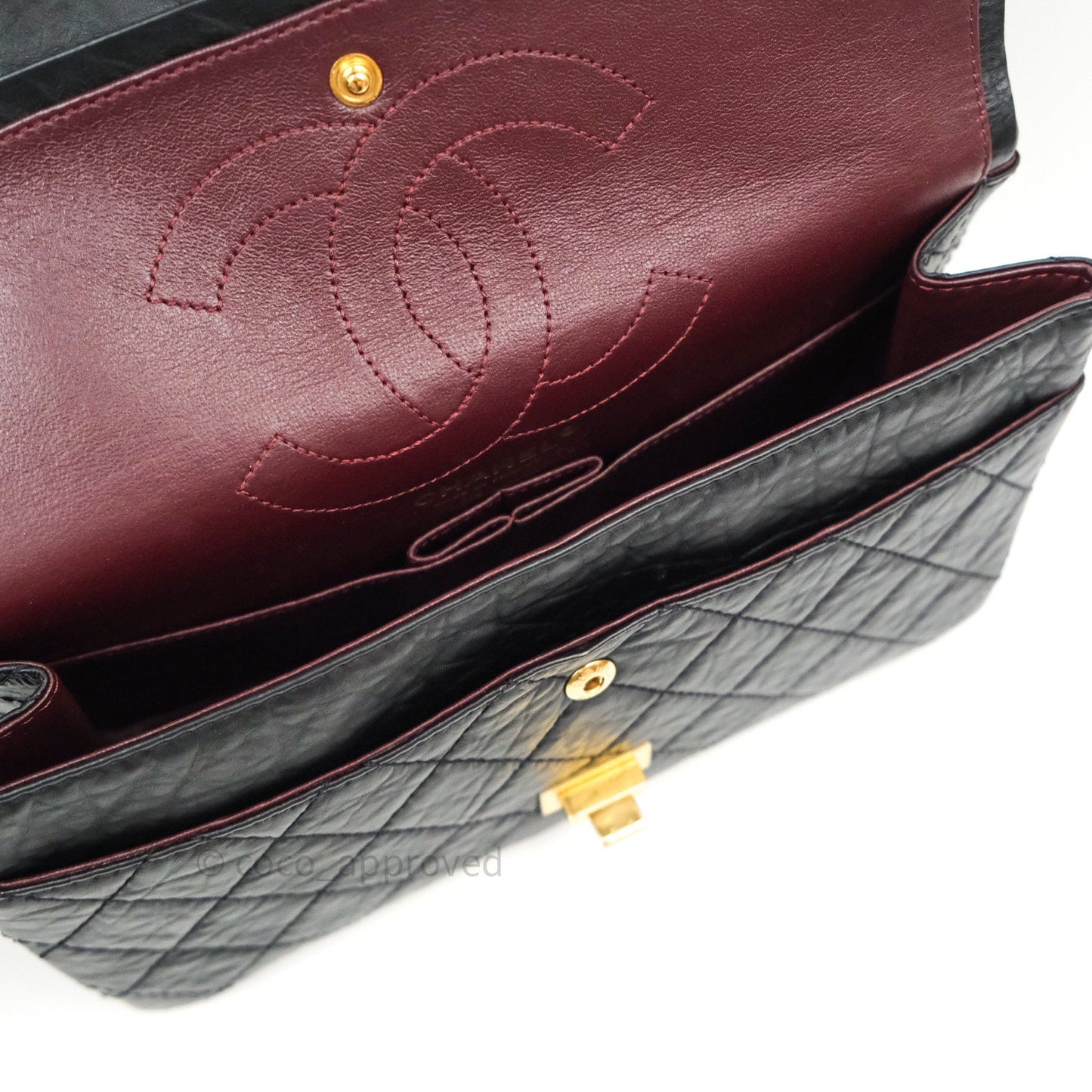 Chanel Reissue Quilted Aged Calfskin Black Gold Hardware 226
