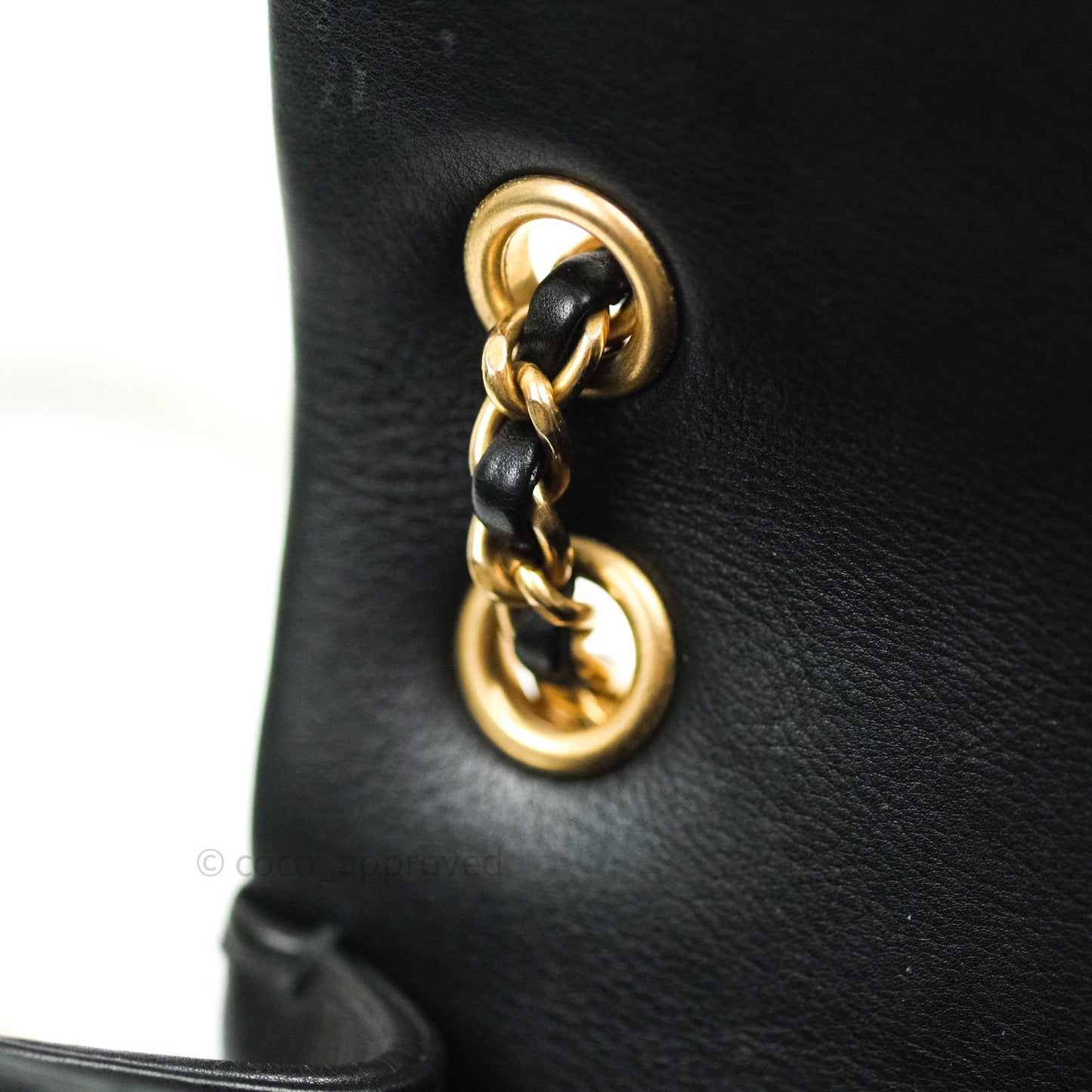 Chanel Chevron Rock The Corner Mini Black Calfskin Gold Hardware 18A