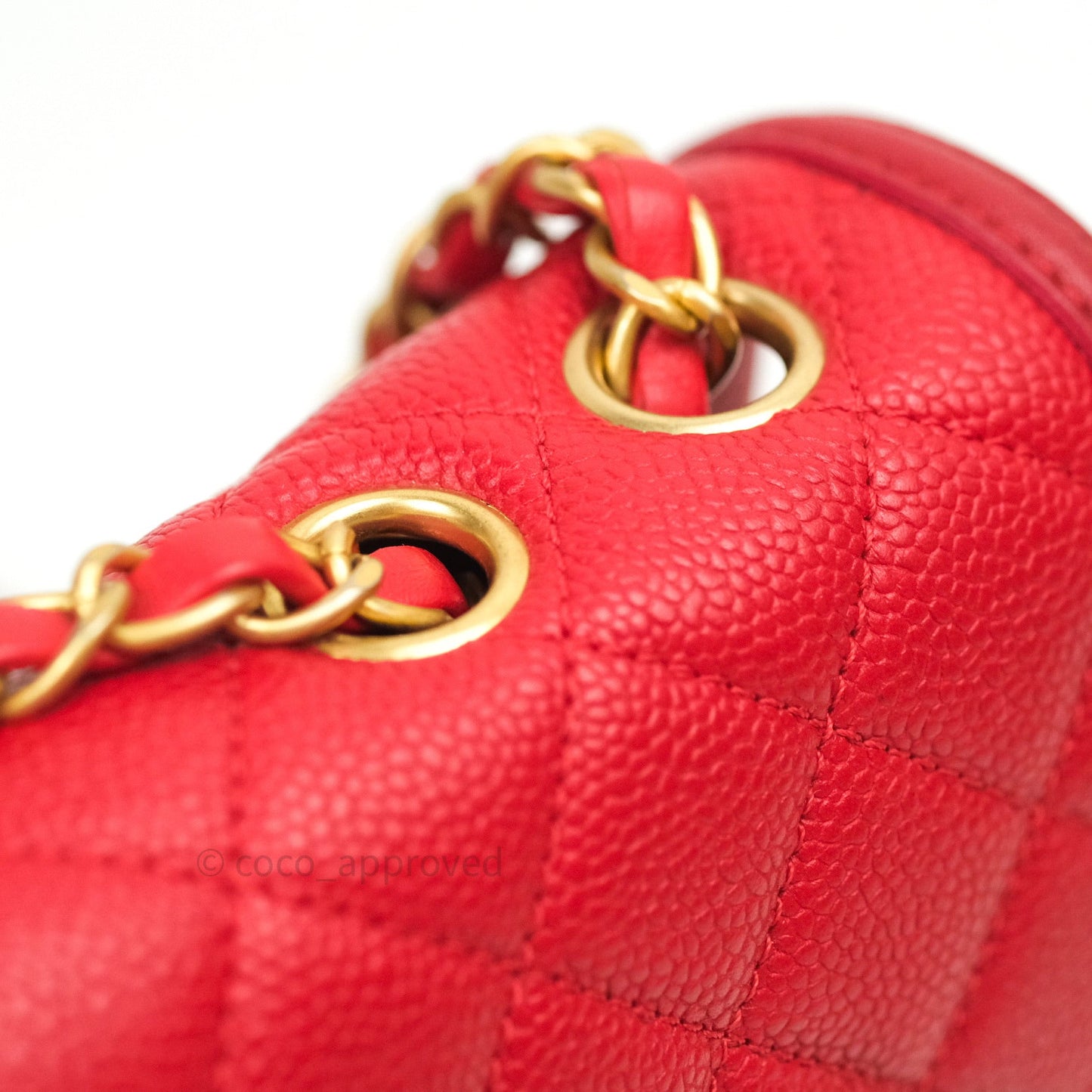 Chanel Quilted Medium CC Filigree Flap Red Caviar