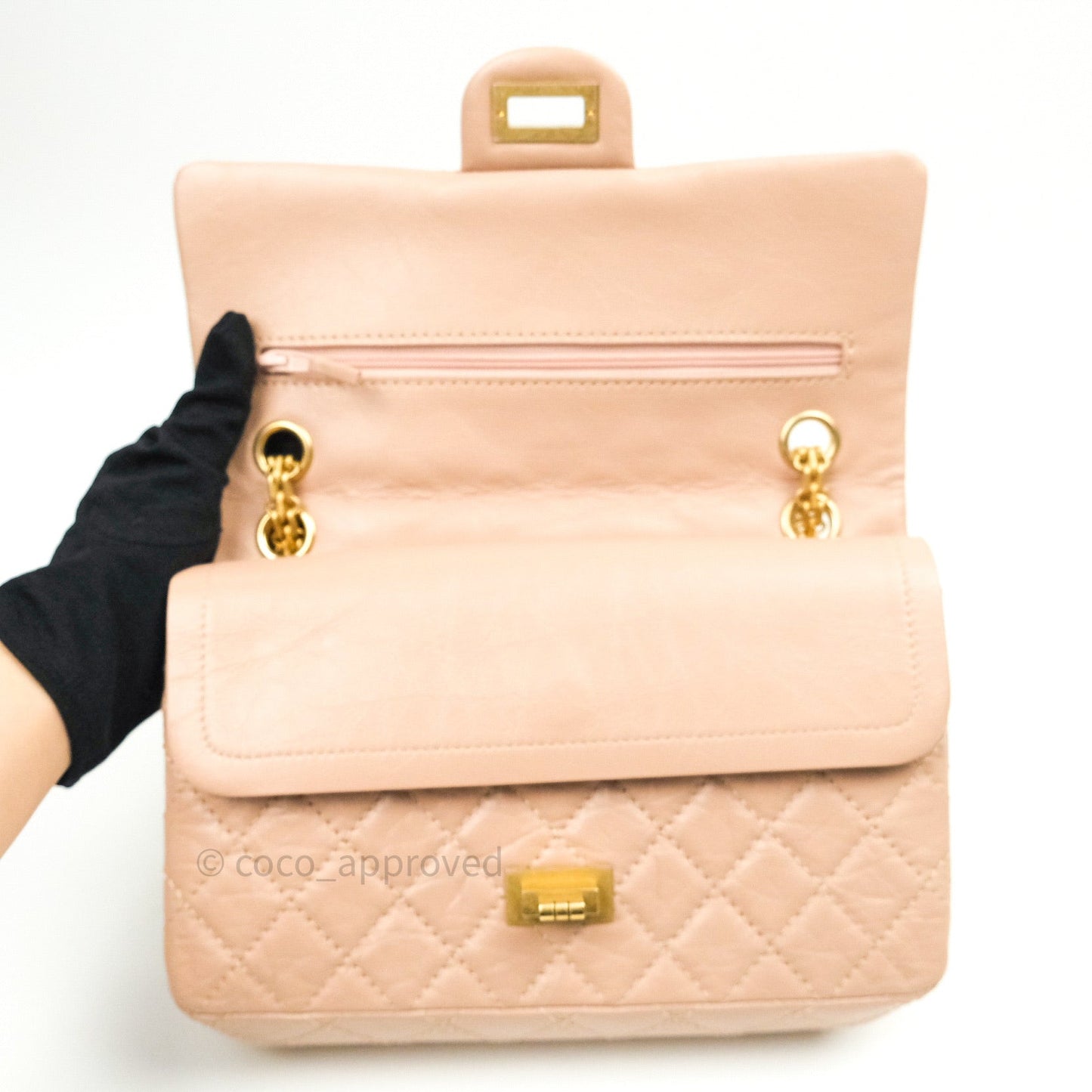 Chanel Reissue Quilted Aged Calfskin Beige Gold Hardware 226