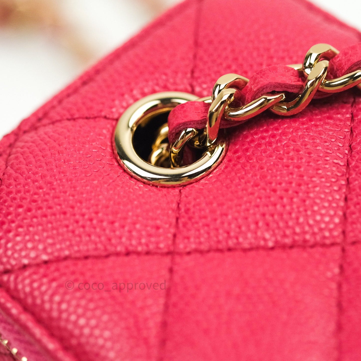 Chanel Mini Vanity Classic With Chain Pink Caviar Gold Hardware
