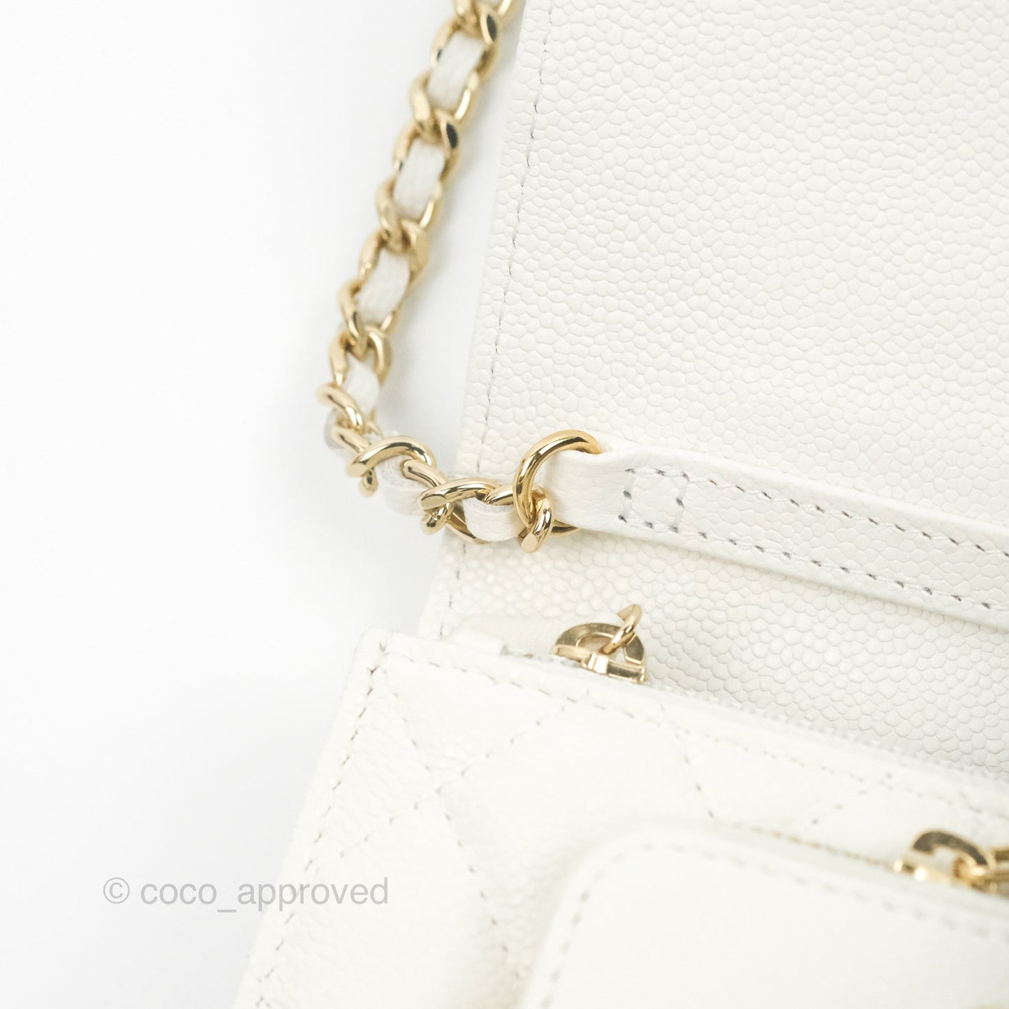 Chanel Business Affinity Clutch With Chain White Caviar Gold Hardware