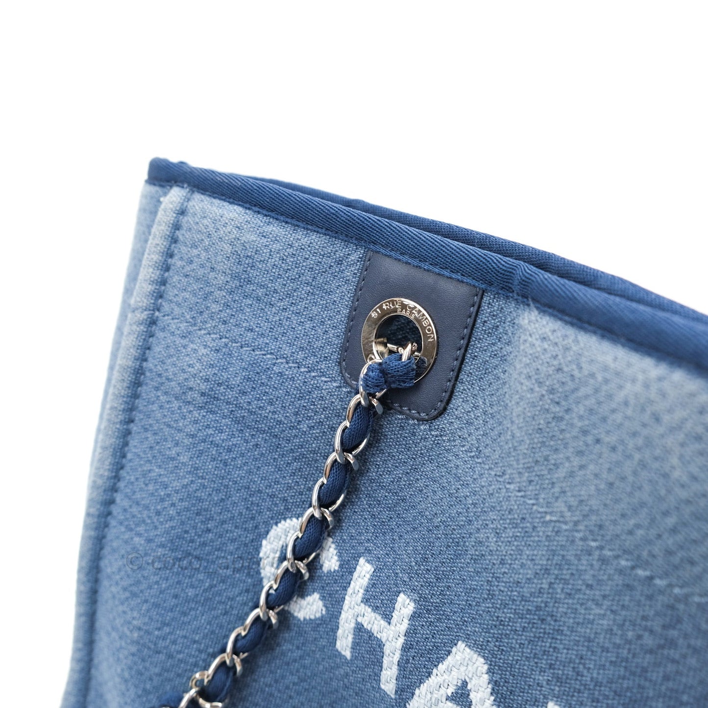 Chanel Canvas Deauville Medium Tote Blue