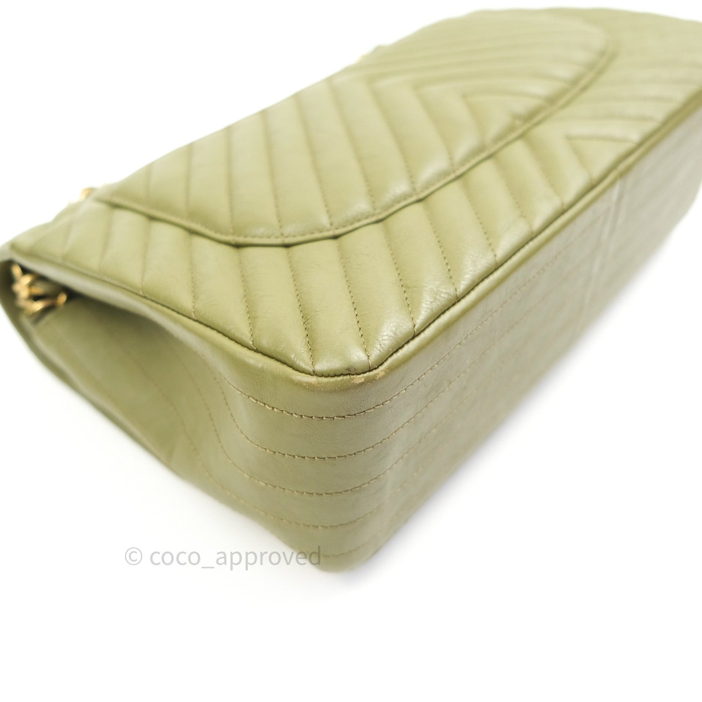 Chanel Jumbo Double Flap Khaki Calfskin Gold Hardware⁣⁣ 17C