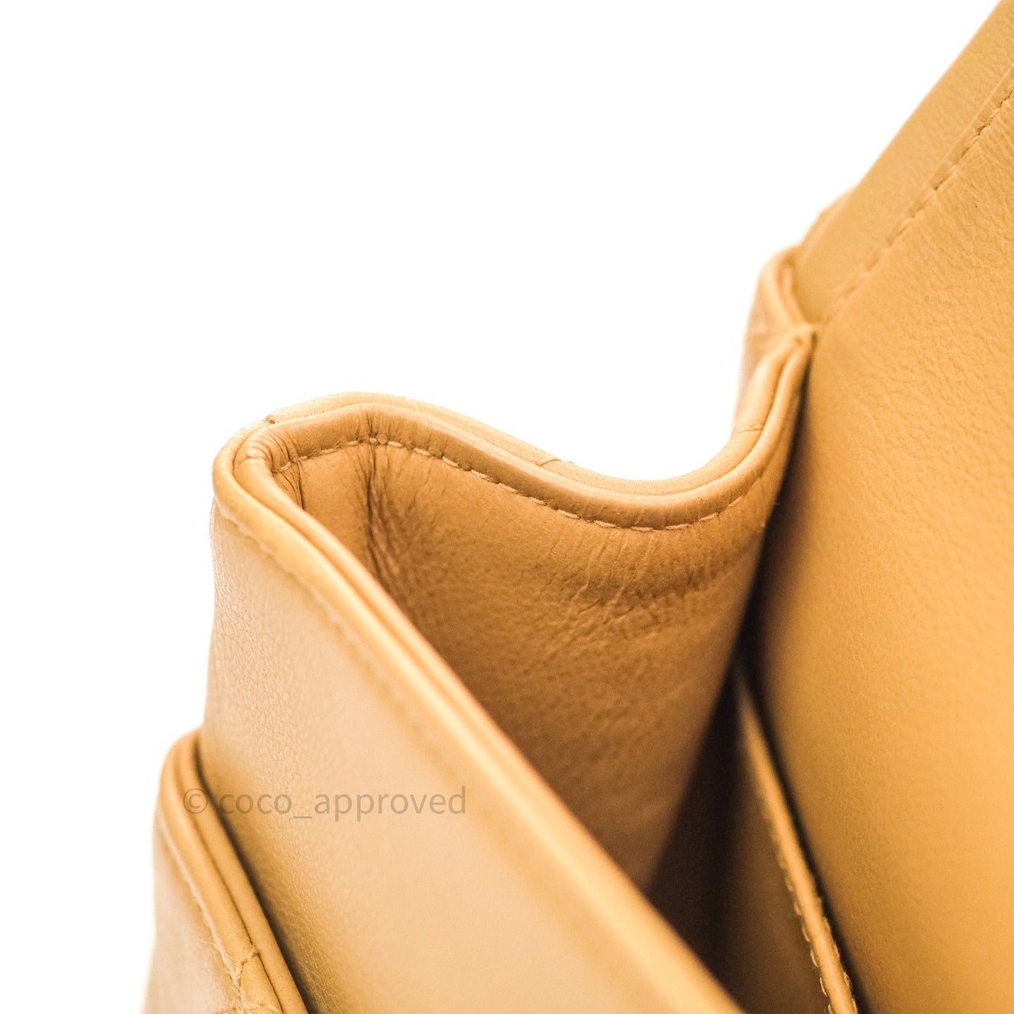 Chanel Vintage M/L Medium Double Flap Bag Beige Lambskin 24K Gold Hardware