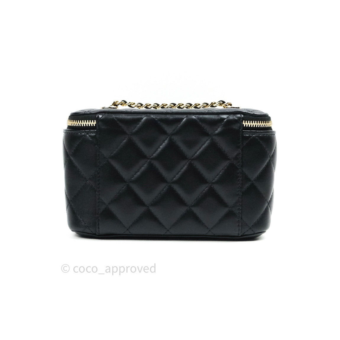 Chanel Vanity Rectangular Trendy Black Lambskin Gold Hardware
