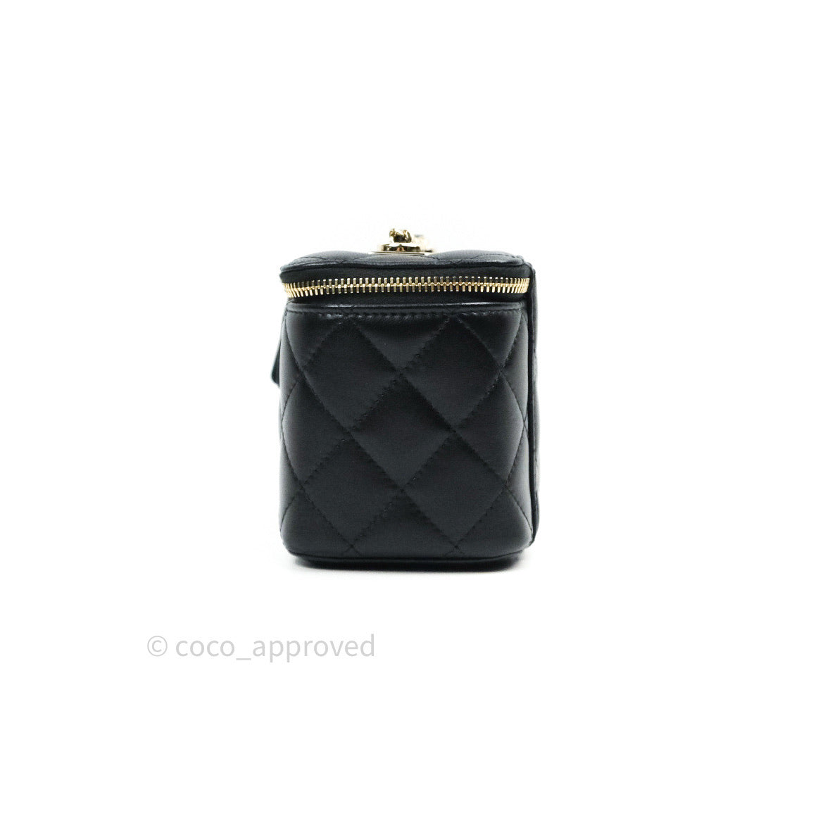 Chanel Vanity Rectangular Trendy Black Lambskin Gold Hardware