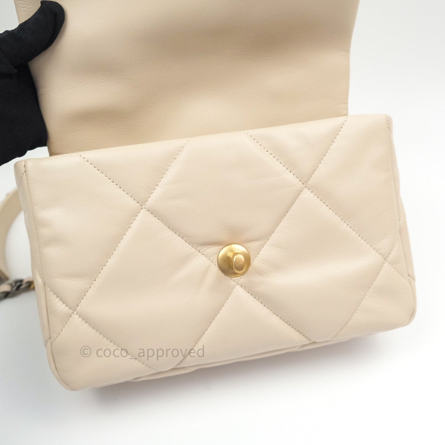Chanel 19 Small Beige Goatskin Mixed Hardware 20B