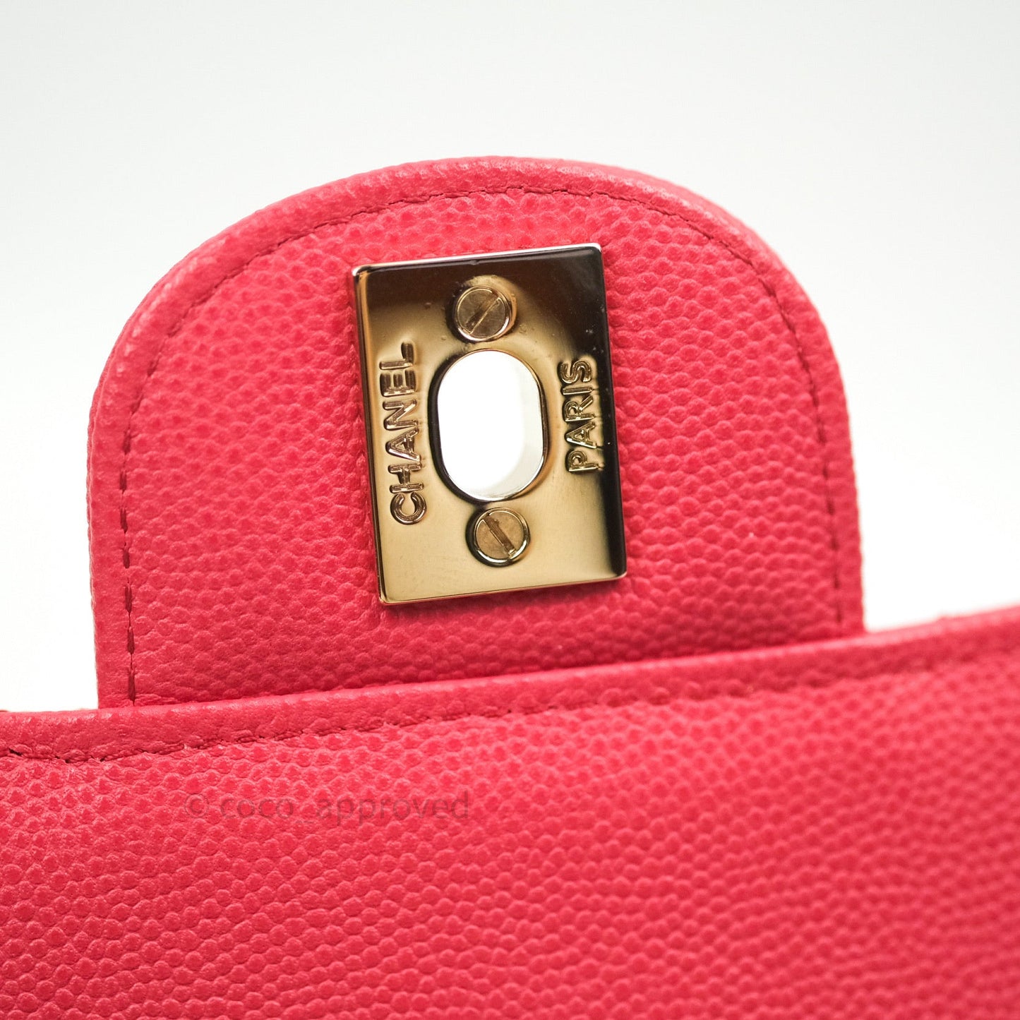 Chanel Mini Square Pink Caviar Gold Hardware 17C