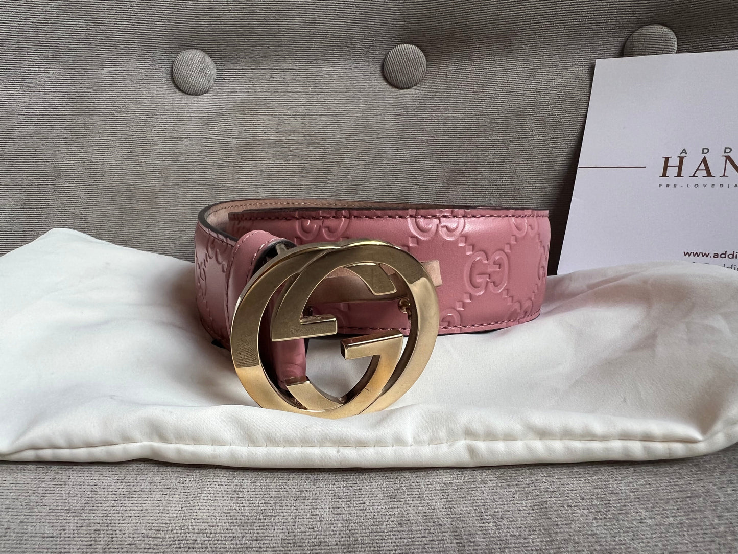 Luxury Gucci Pink Guccissima Wide Belt