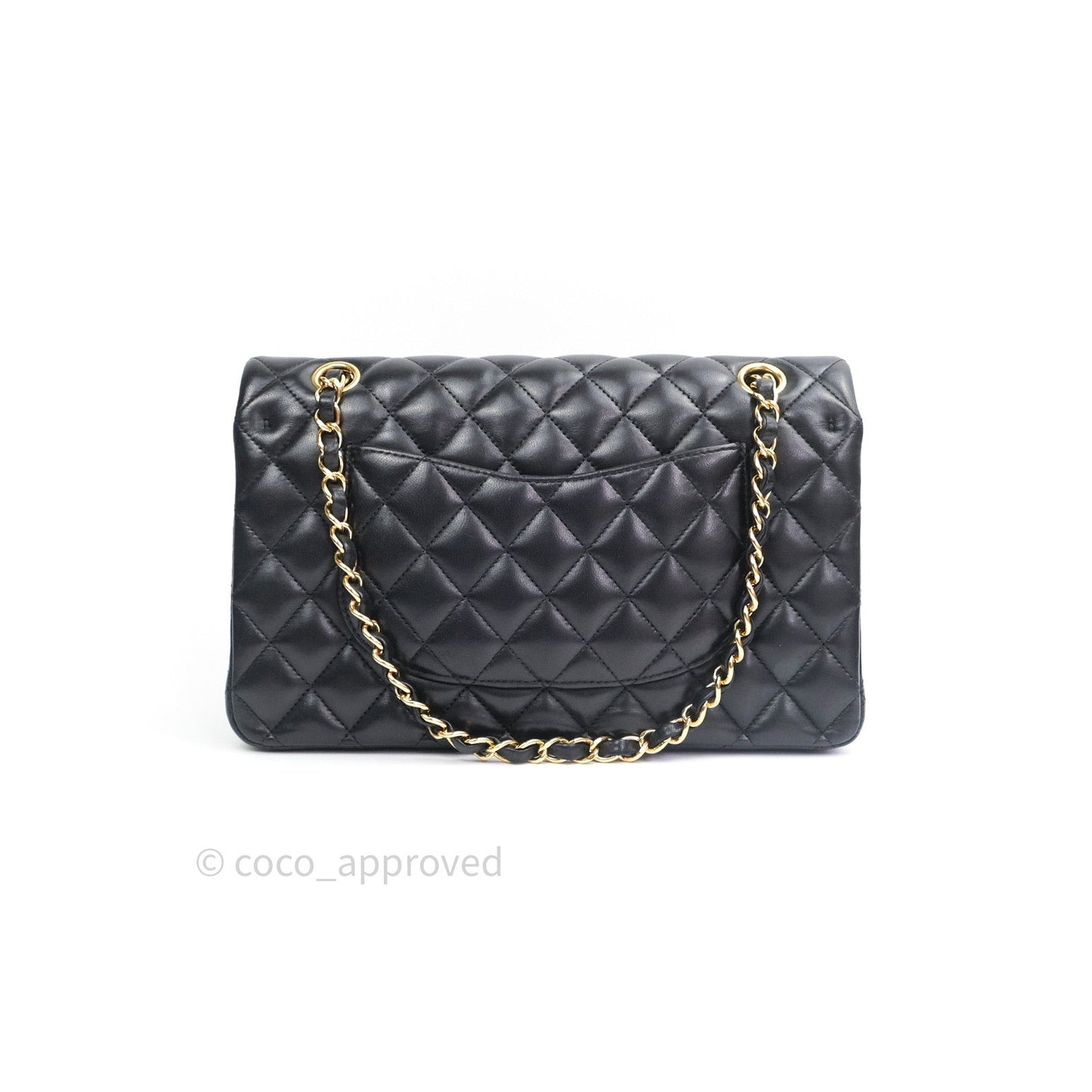 Chanel Classic M/L Black Lambskin Gold Hardware