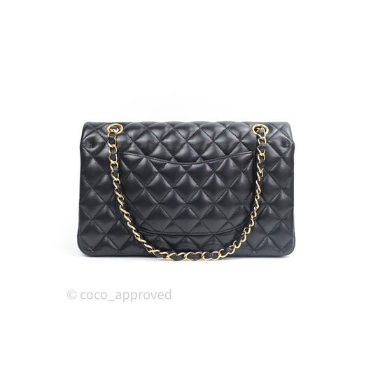 Chanel Classic M/L Black Lambskin Gold Hardware