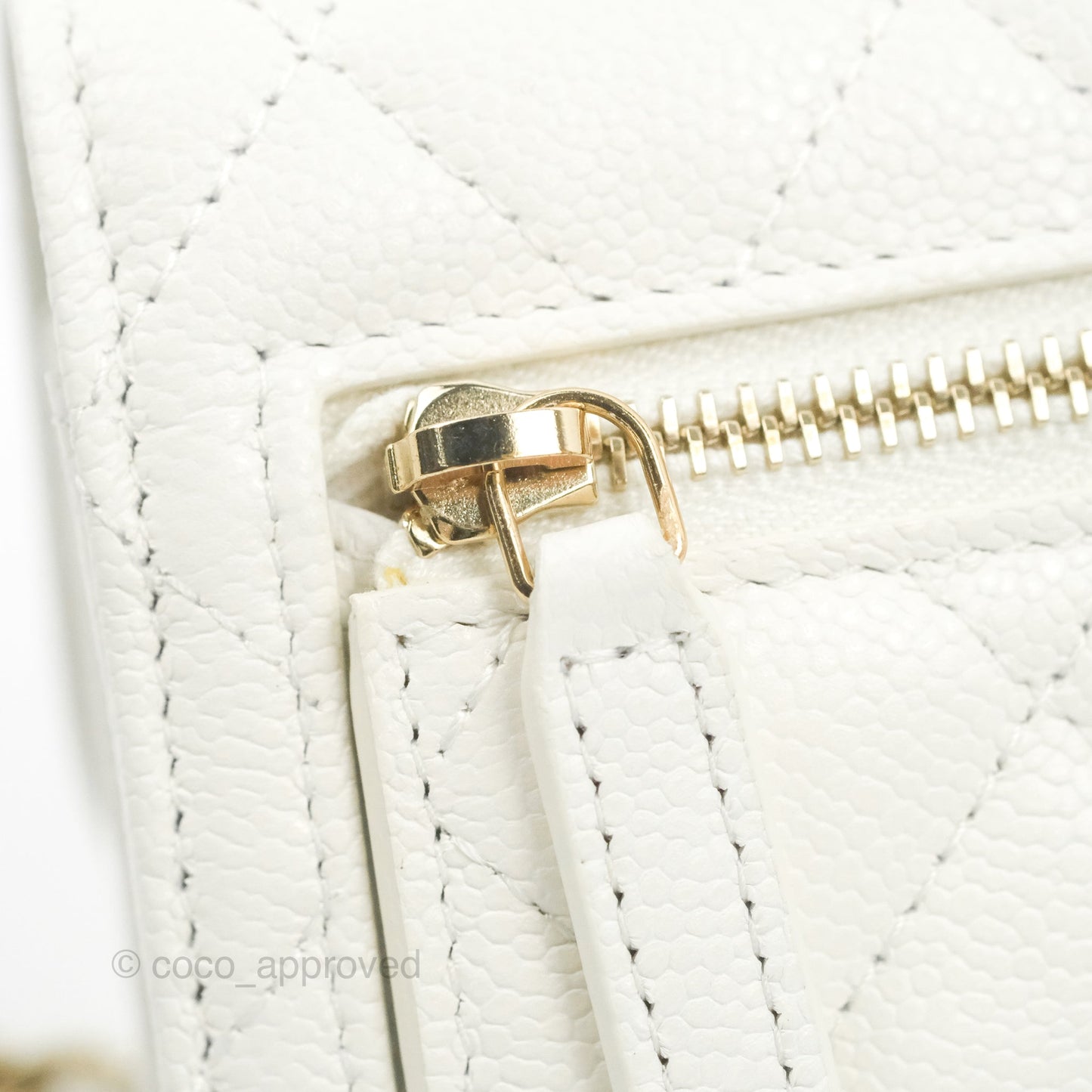 Chanel Business Affinity Clutch With Chain White Caviar Gold Hardware