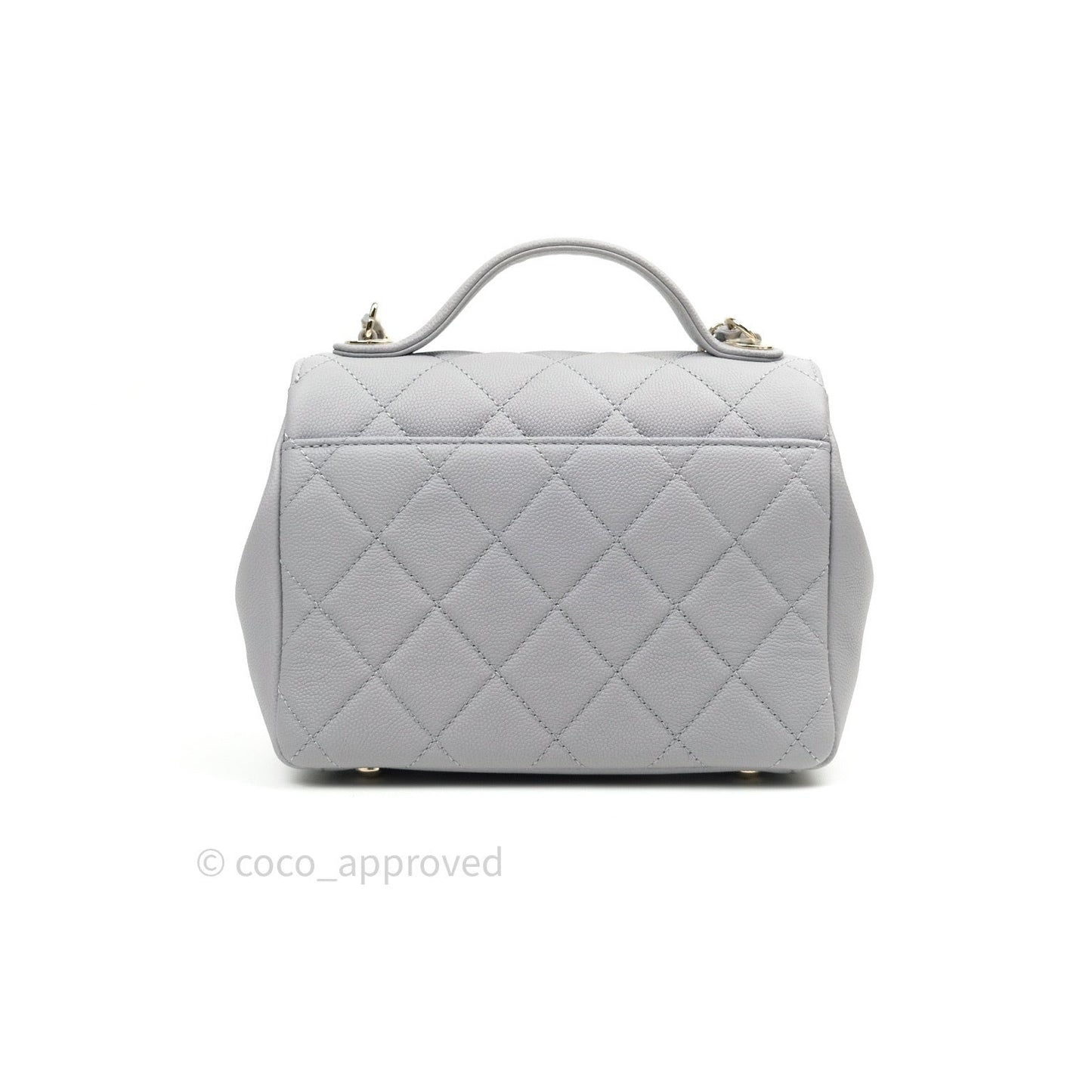 Chanel Quilted Small Business Affinity Flap Grey Caviar Light Gold Hardware