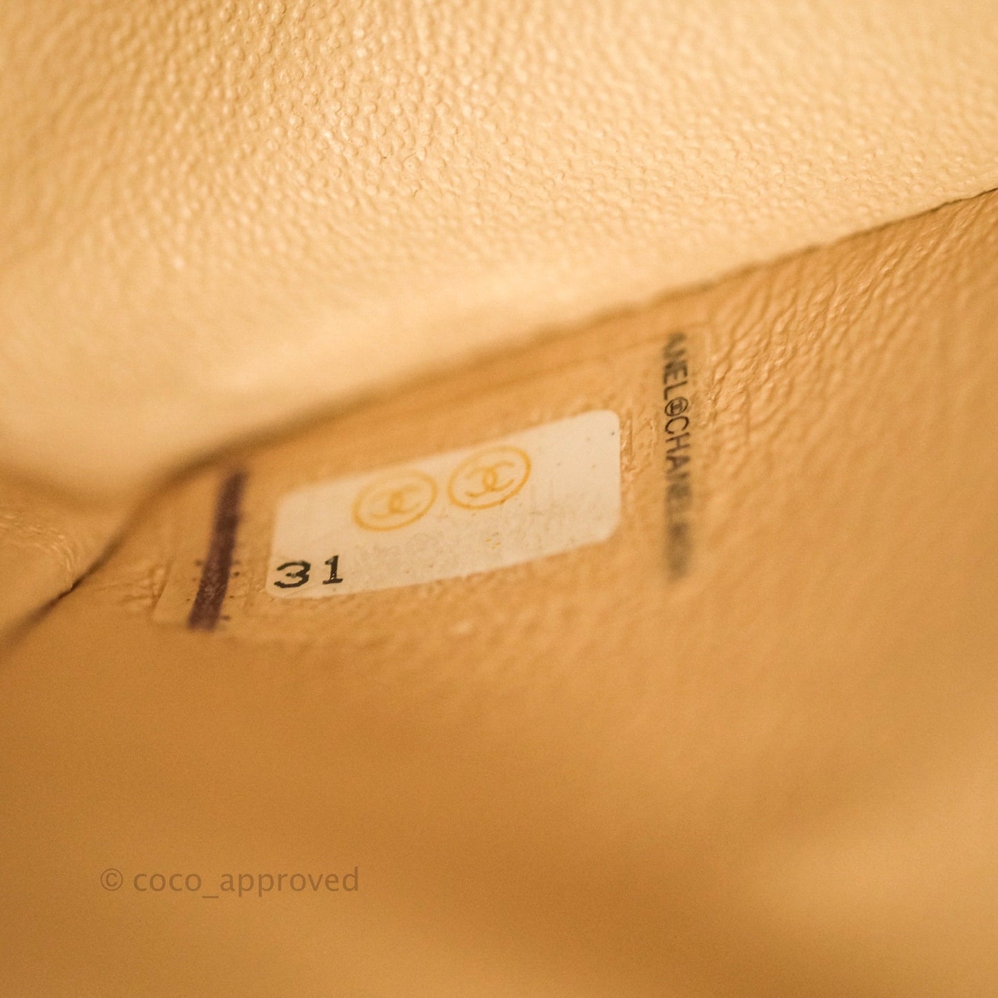 Chanel Classic M/L Medium Double Flap Bag Beige Caviar Gold Hardware