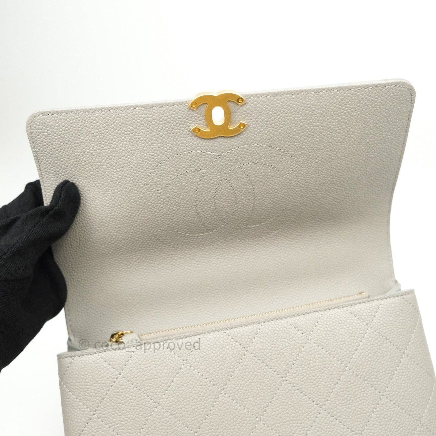 Chanel Chic Affinity Small Grained Calfskin Grey Gold Hardware