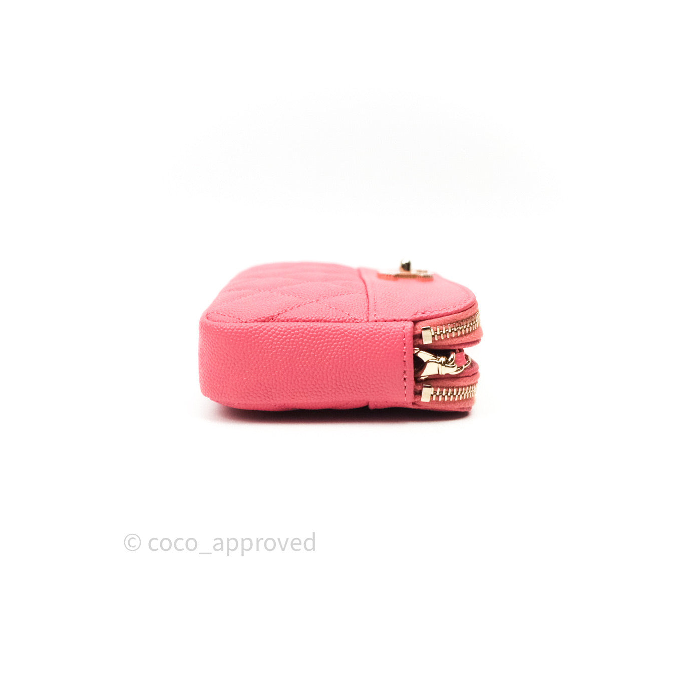 Chanel Quilted Clutch With Chain Pink Caviar Gold Hardware