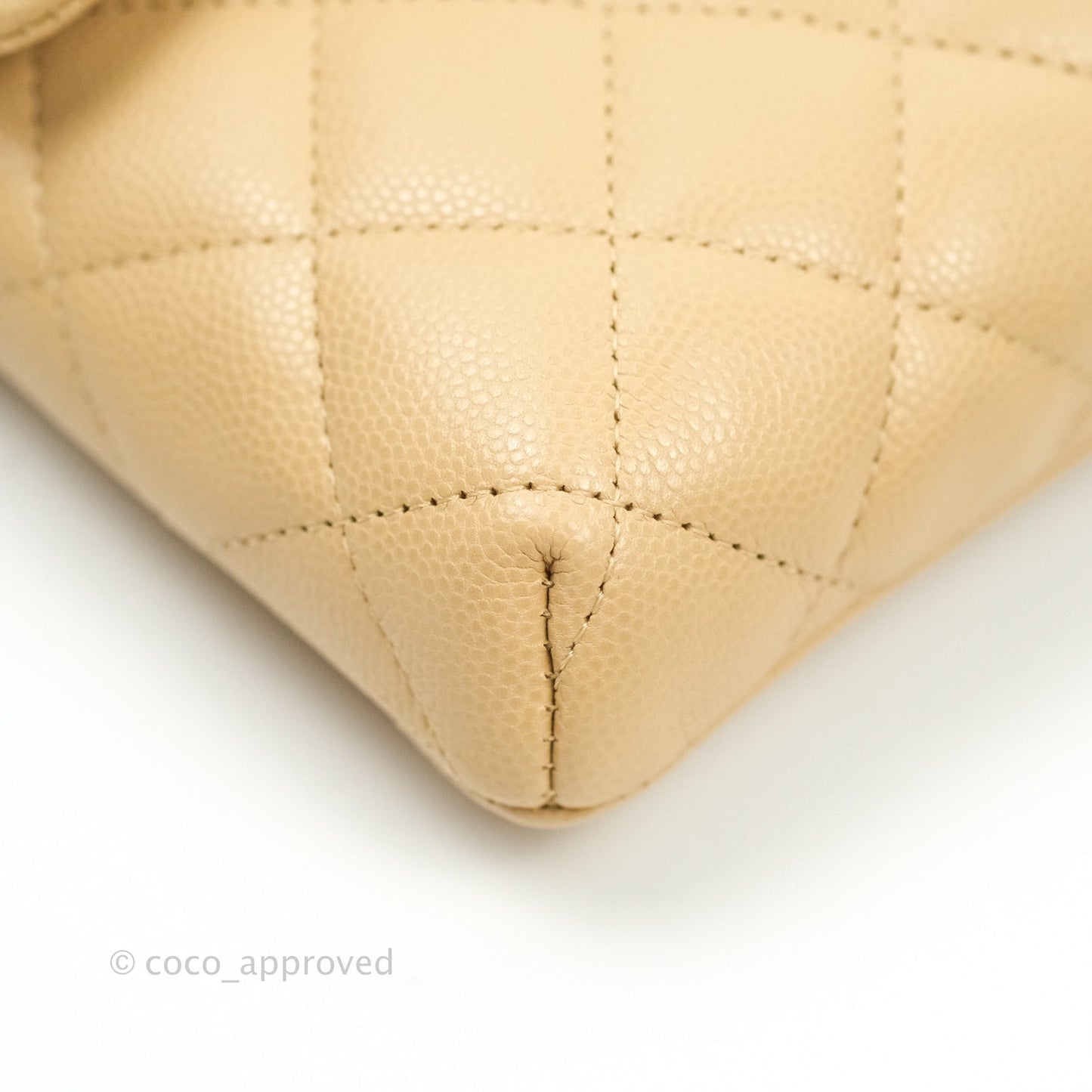 Chanel Timeless Clutch Beige Caviar Gold Hardware