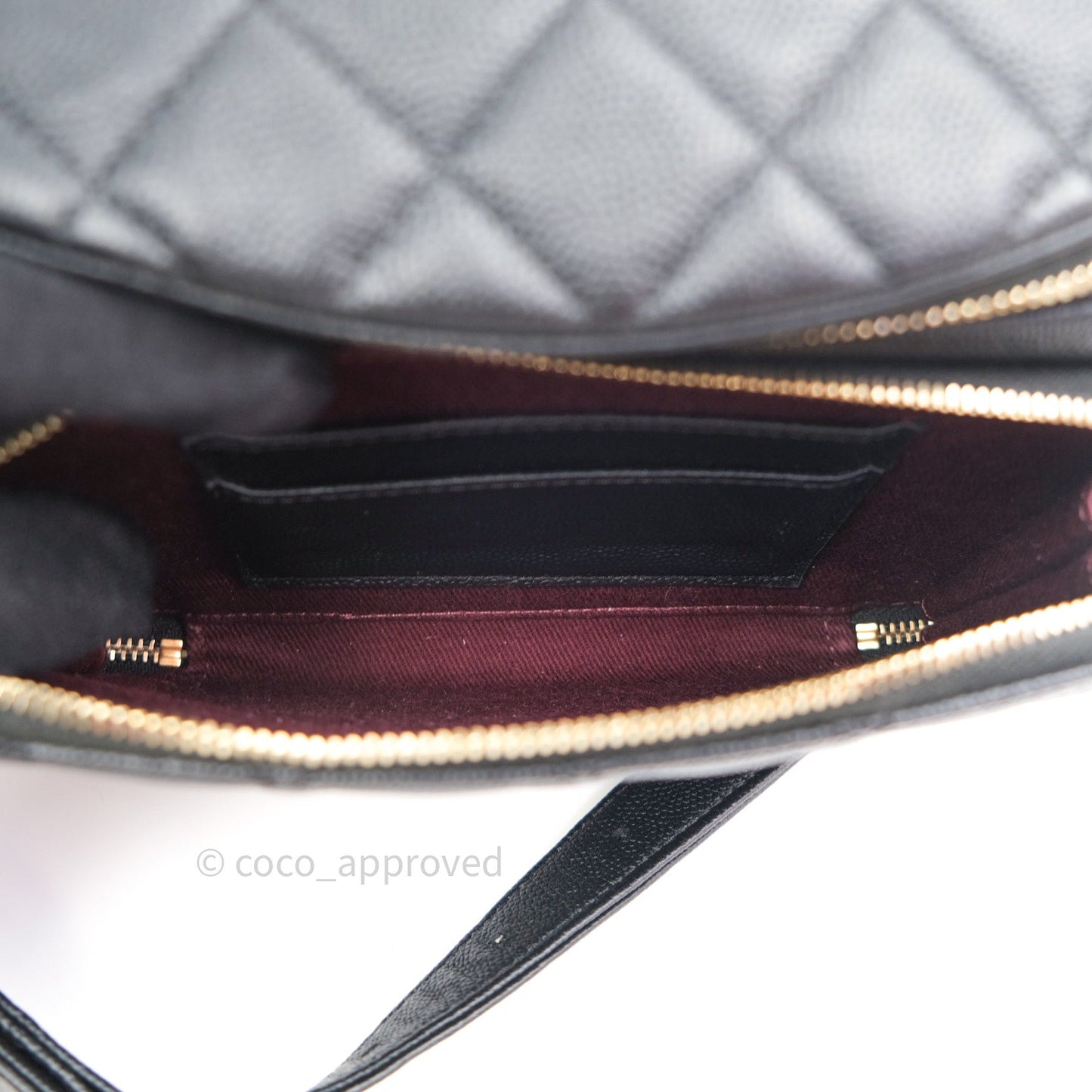 Chanel Quilted Business Affinity Waist Belt Bag Black Caviar Gold Hardware